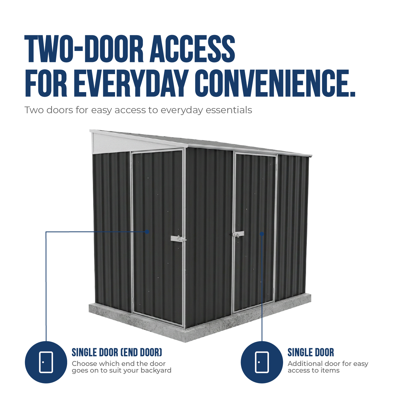 1.52mW x 2.26mD x 2.06mH Garden Shed Narrow Two Door