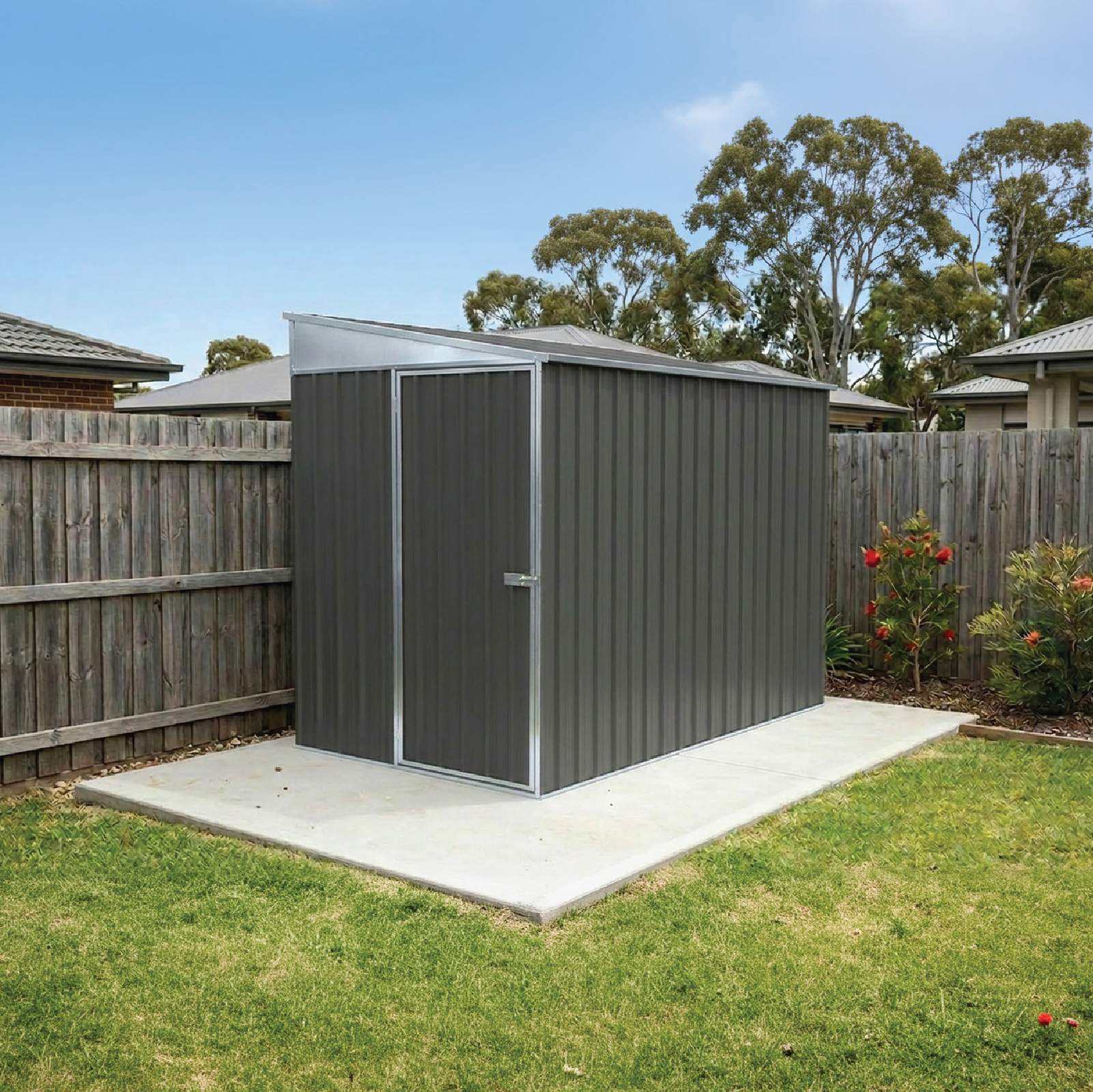 1.52mW x 3.00mD x 2.06mH Garden Shed Narrow Single Door with Anchors