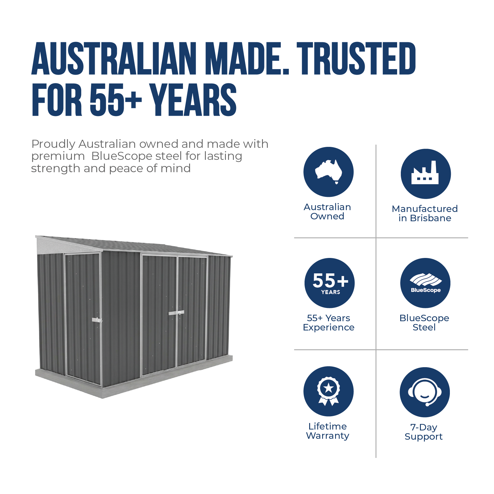 1.52mW x 3.00mD x 2.06mH Garden Shed Narrow Three Door