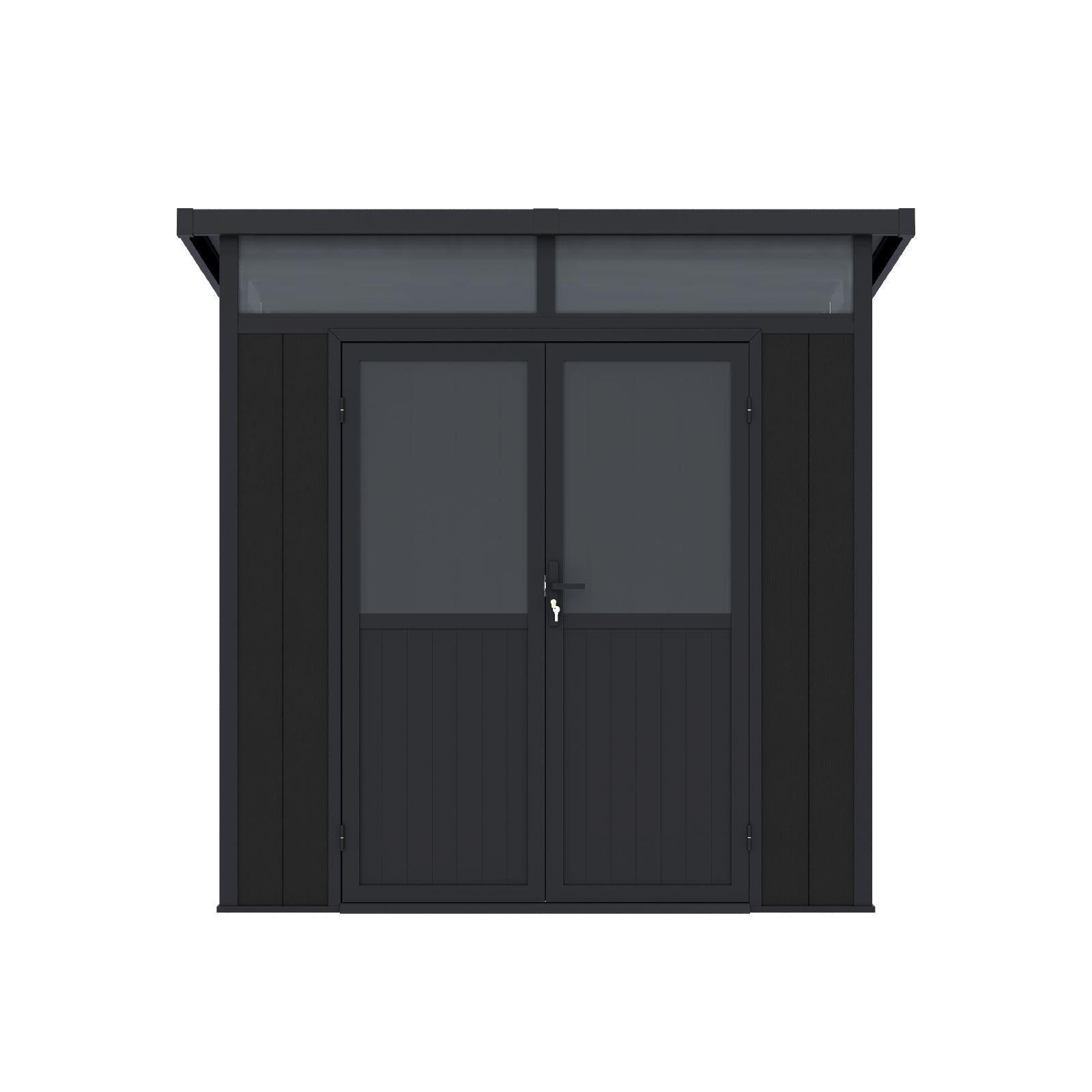 2.13mW x 2.13mD x 2.26mH Garden Shed Cabana Double Door Dark Grey