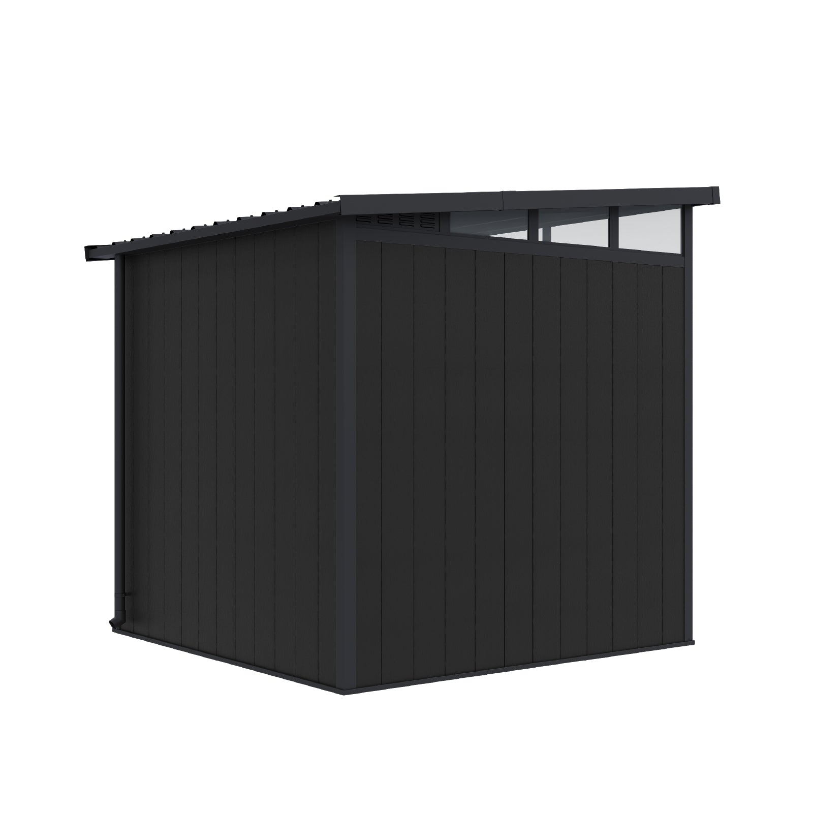 2.13mW x 2.13mD x 2.26mH Garden Shed Cabana Double Door Dark Grey