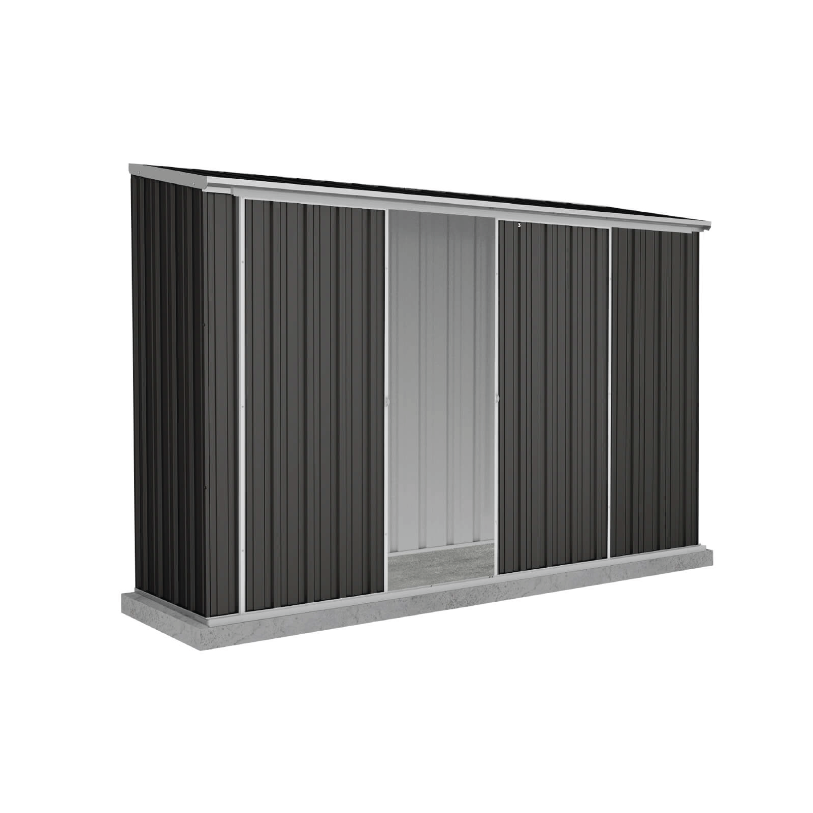 3.00mW x 0.78mD x 1.95mH Garden Shed Ezislider Double Door with Anchors