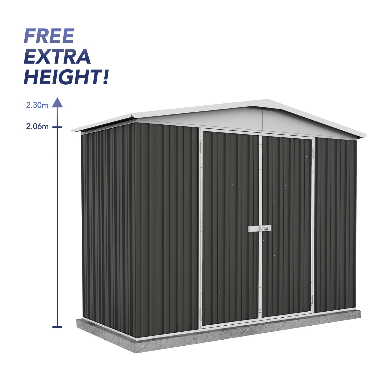 Outlet - 3.00mW x 1.44mD x 2.30mH Regent Garden Shed - Double Door Monument