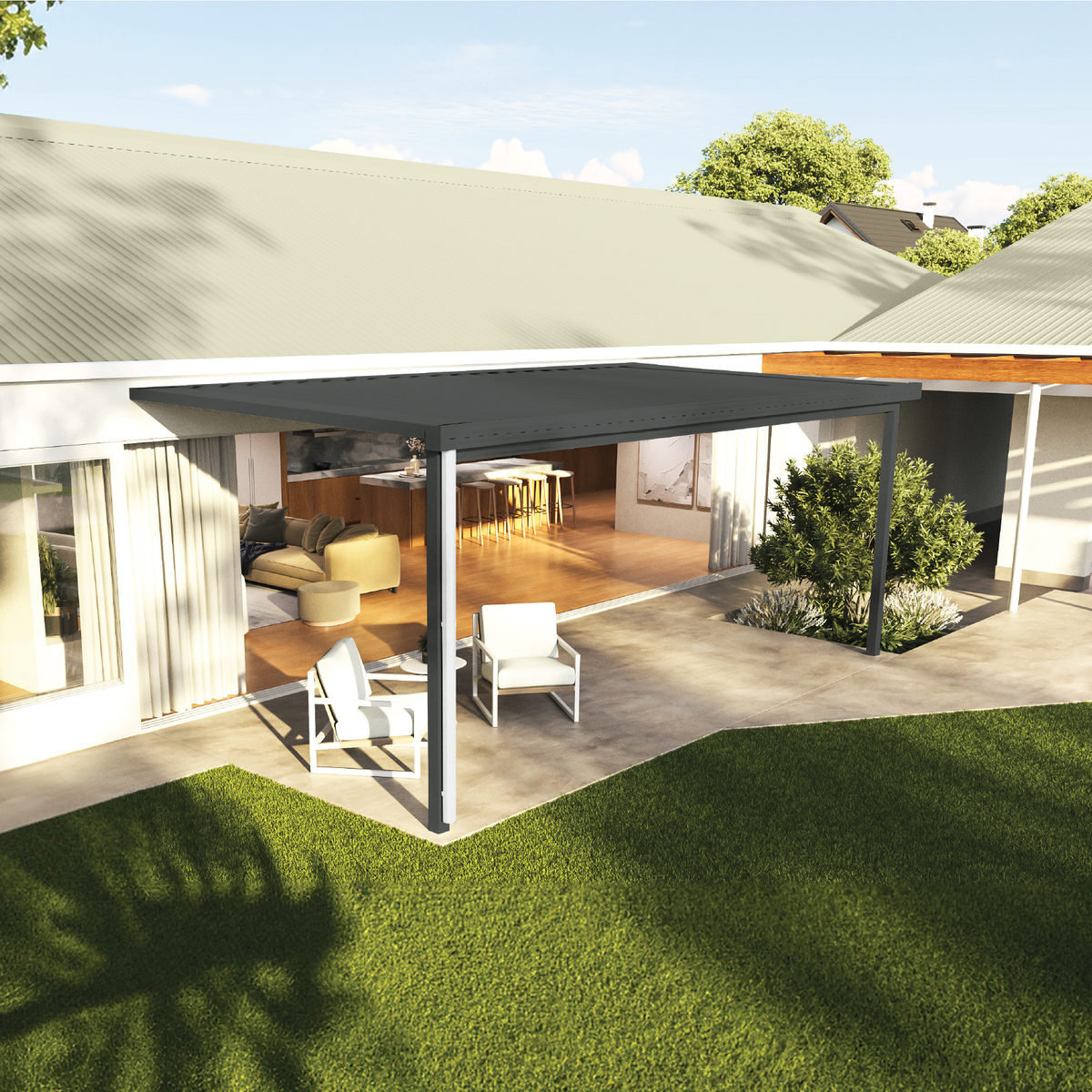 6.00mW x 3.00mD x 2.40mH/3.00mH Insulated Patio Cover