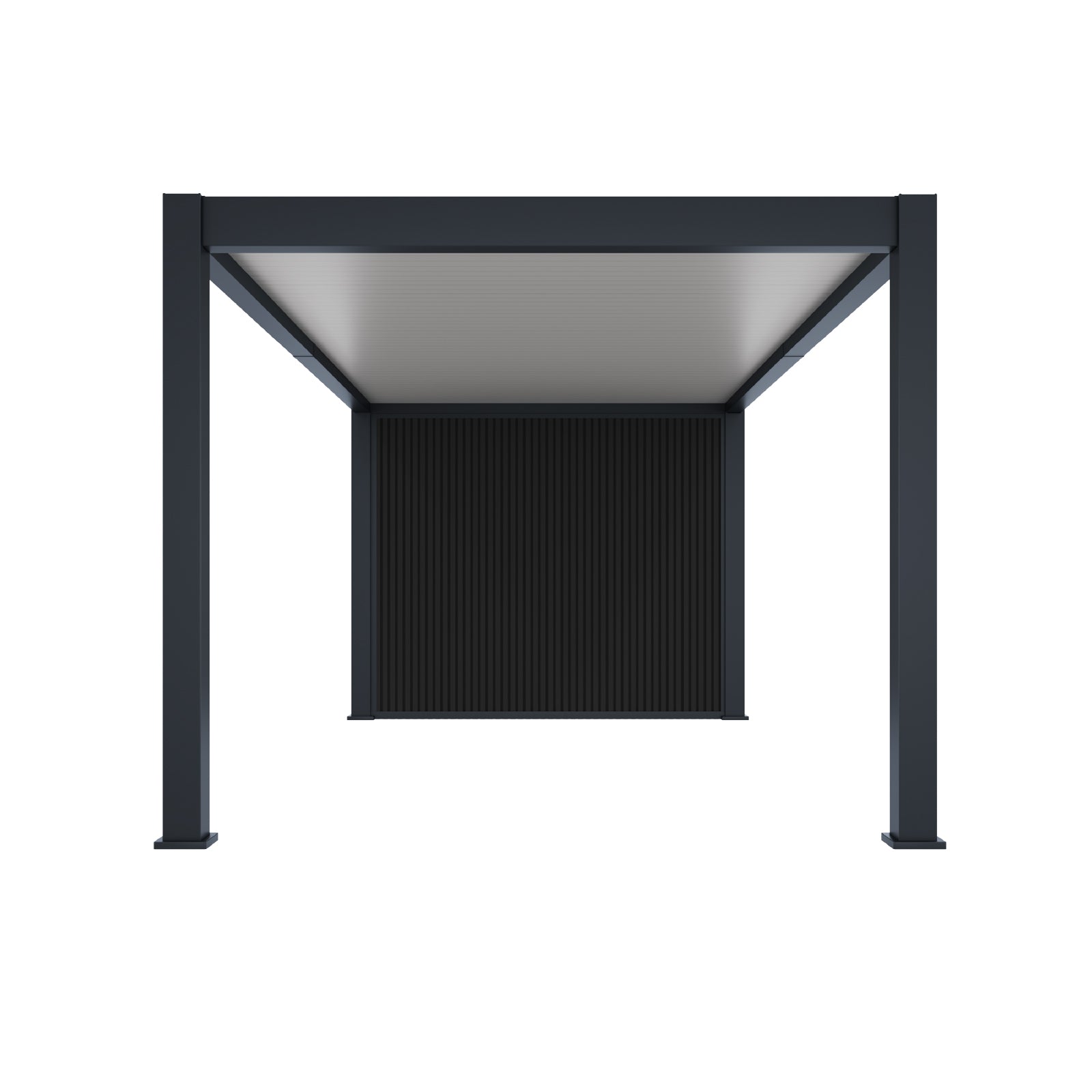 3.00mW x 7.30mD x 2.55mH Pergola and Shed Cabana Double Door Charcoal