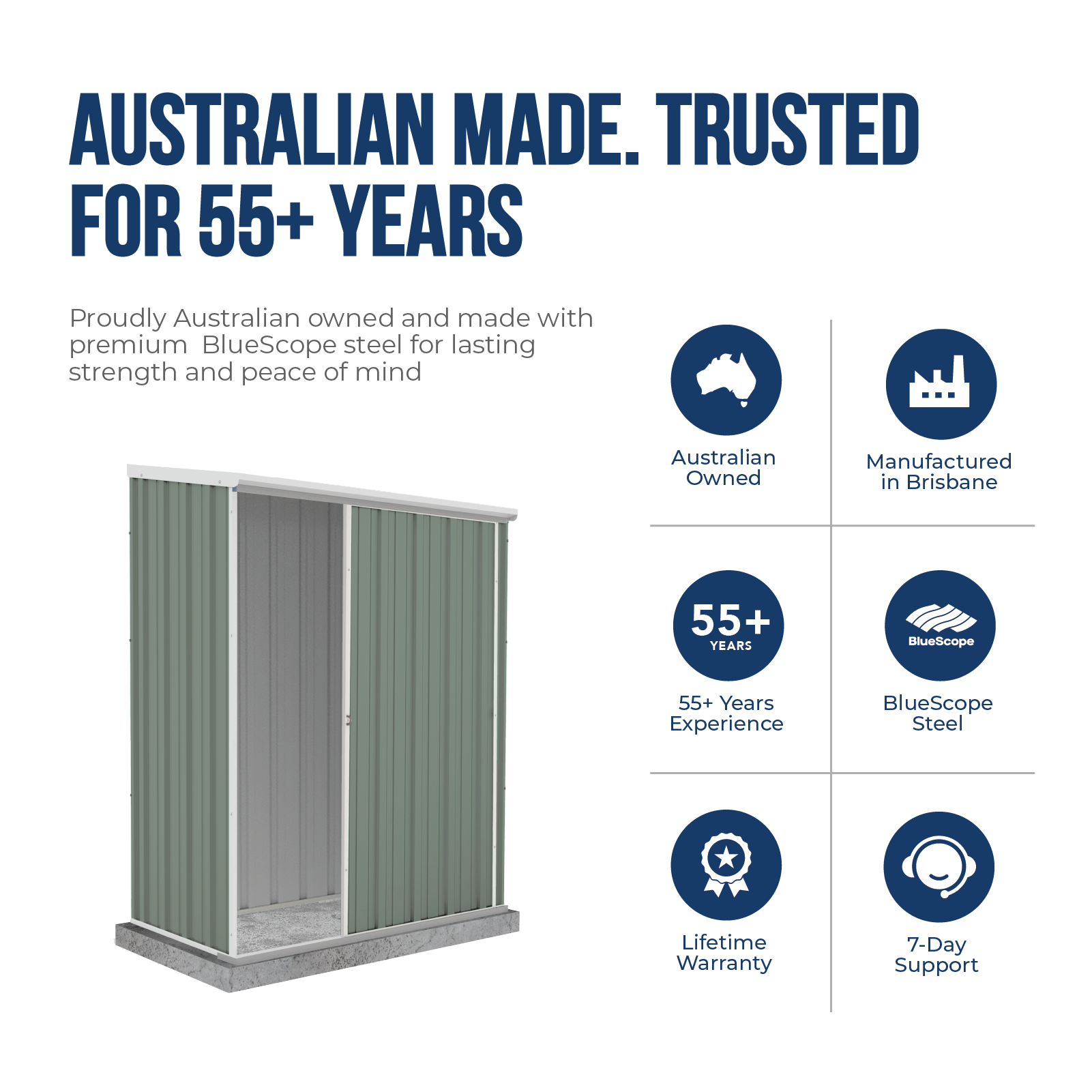 1.52mW x 0.78mD x 1.95mH Garden Shed Ezislider Single Door
