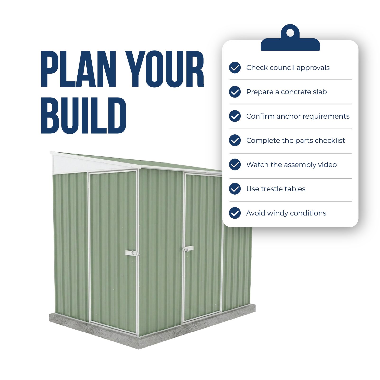 1.52mW x 2.26mD x 2.06mH Garden Shed Narrow Two Door