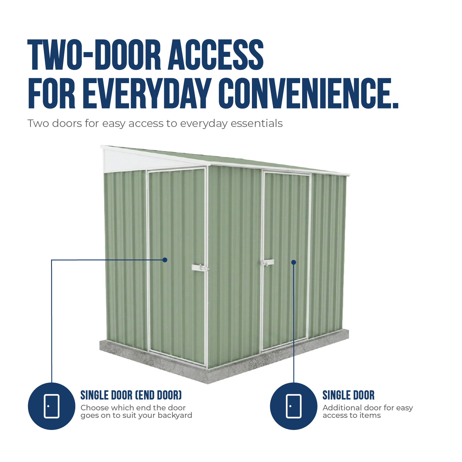 1.52mW x 2.26mD x 2.06mH Garden Shed Narrow Two Door