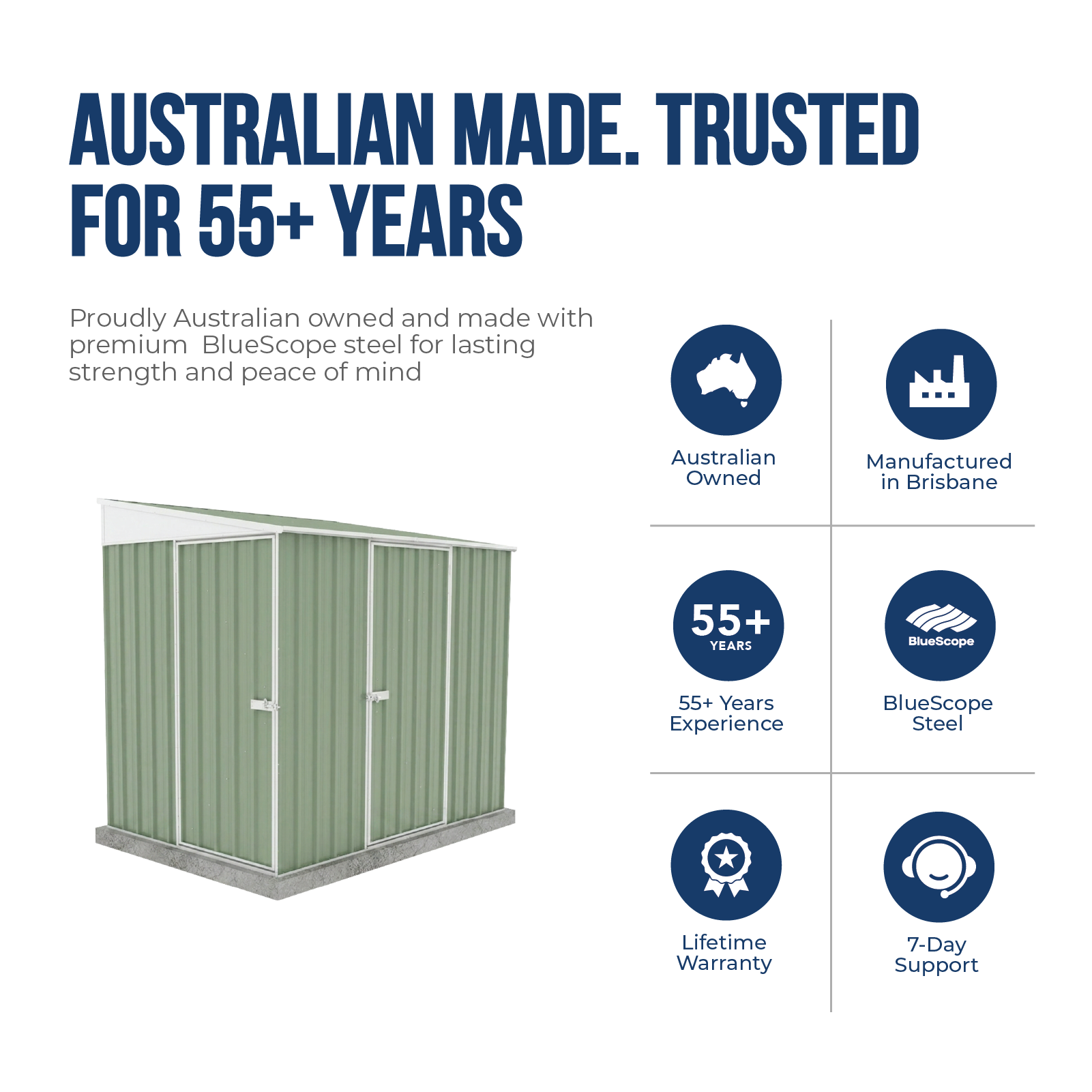 1.52mW x 2.26mD x 2.06mH Garden Shed Narrow Two Door