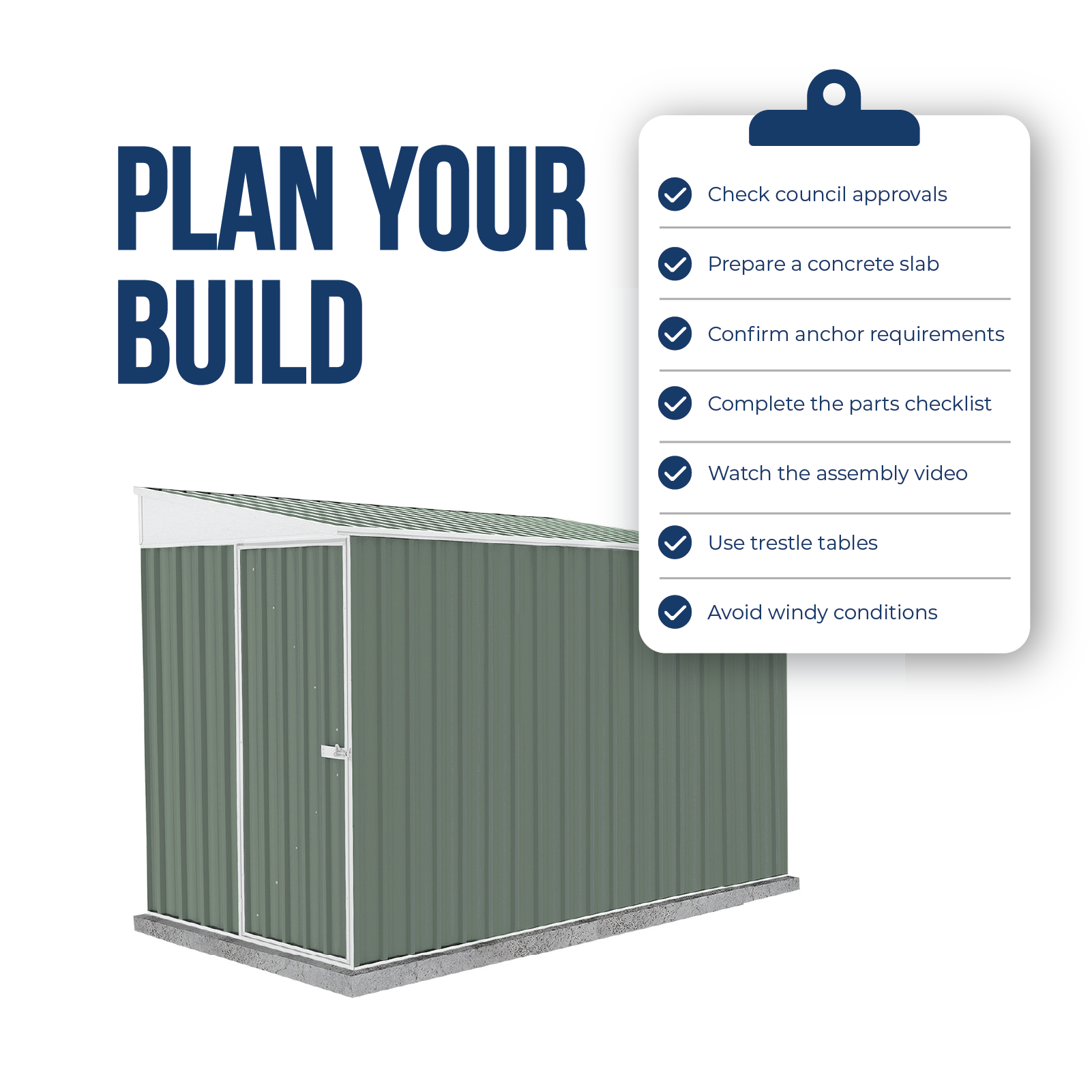 1.52mW x 3.00mD x 2.06mH Garden Shed Narrow Single Door