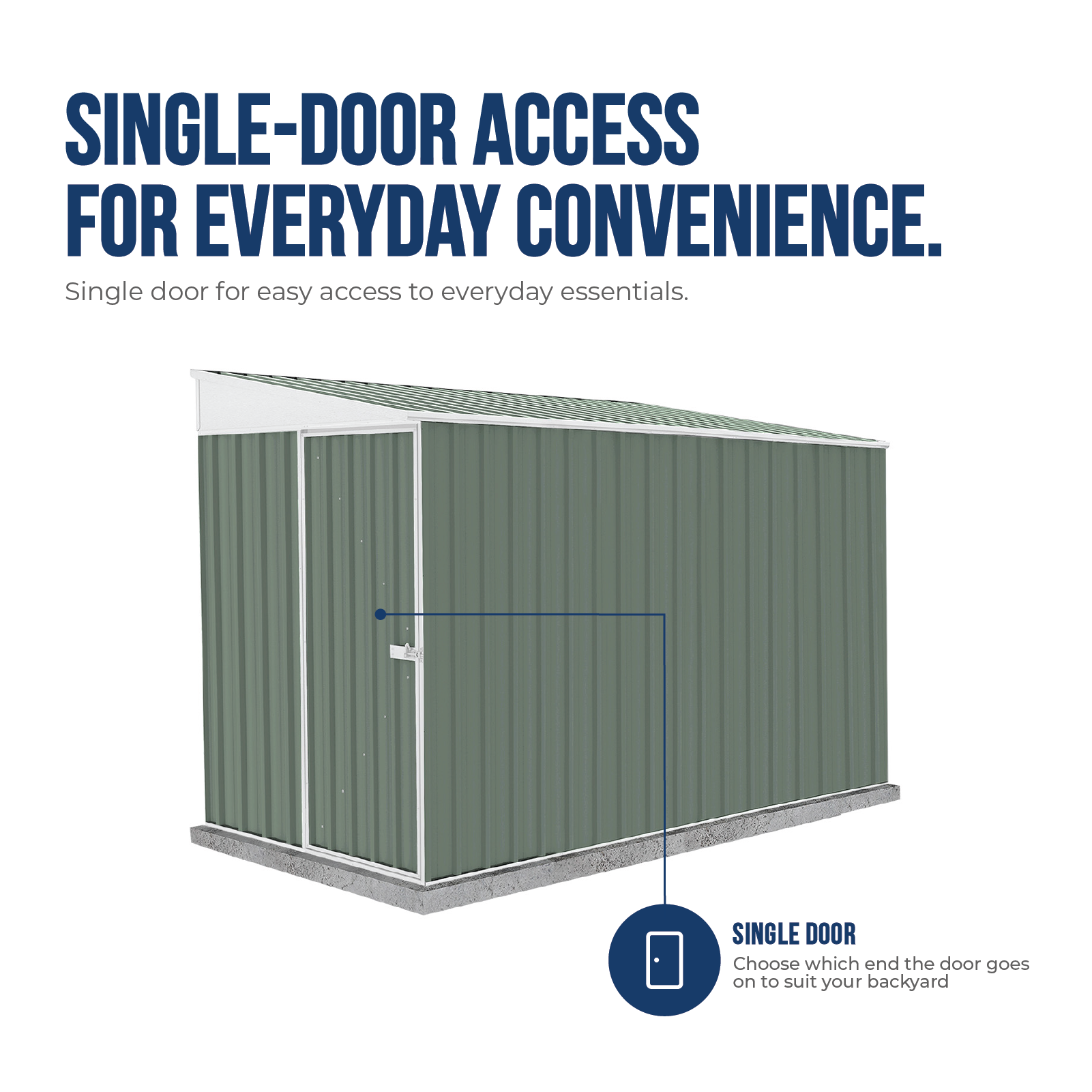 1.52mW x 3.00mD x 2.06mH Garden Shed Narrow Single Door
