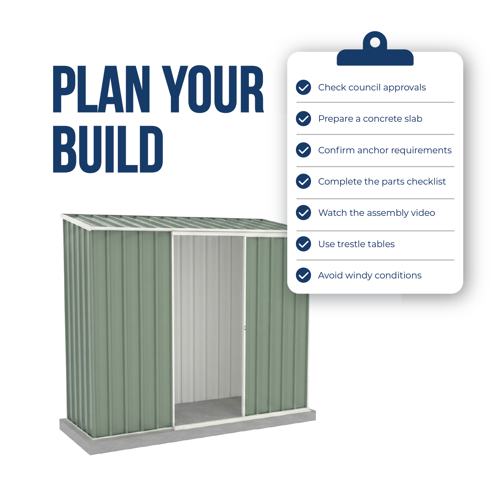 2.26mW x 0.78mD x 1.95mH Garden Shed Ezislider Single Door
