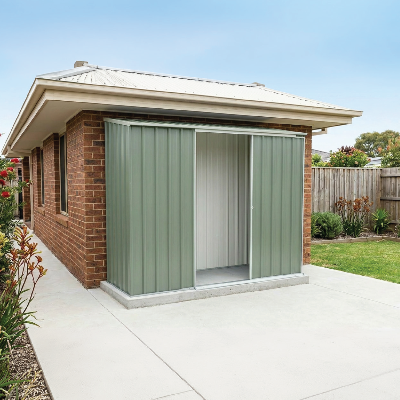 2.26mW x 0.78mD x 1.95mH Garden Shed Ezislider Single Door