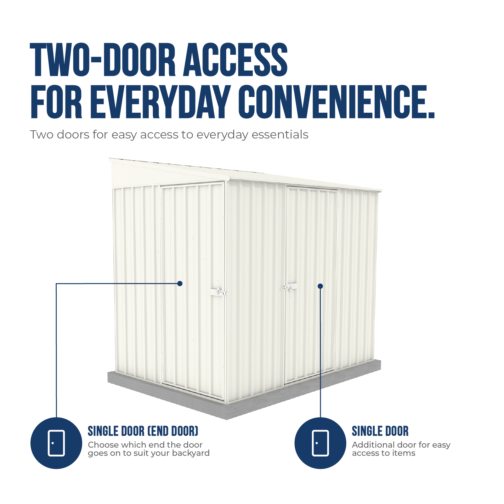 1.52mW x 2.26mD x 2.06mH Garden Shed Narrow Two Door