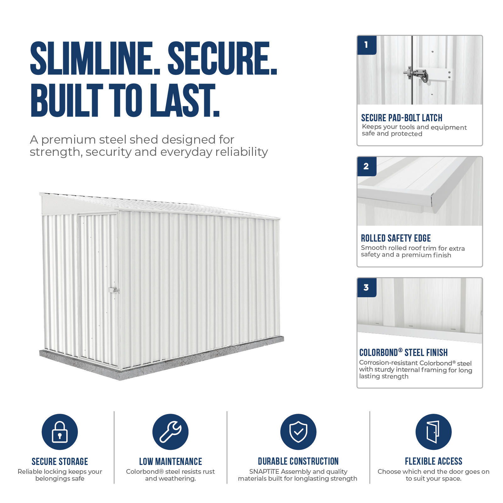 1.52mW x 3.00mD x 2.06mH Garden Shed Narrow Single Door