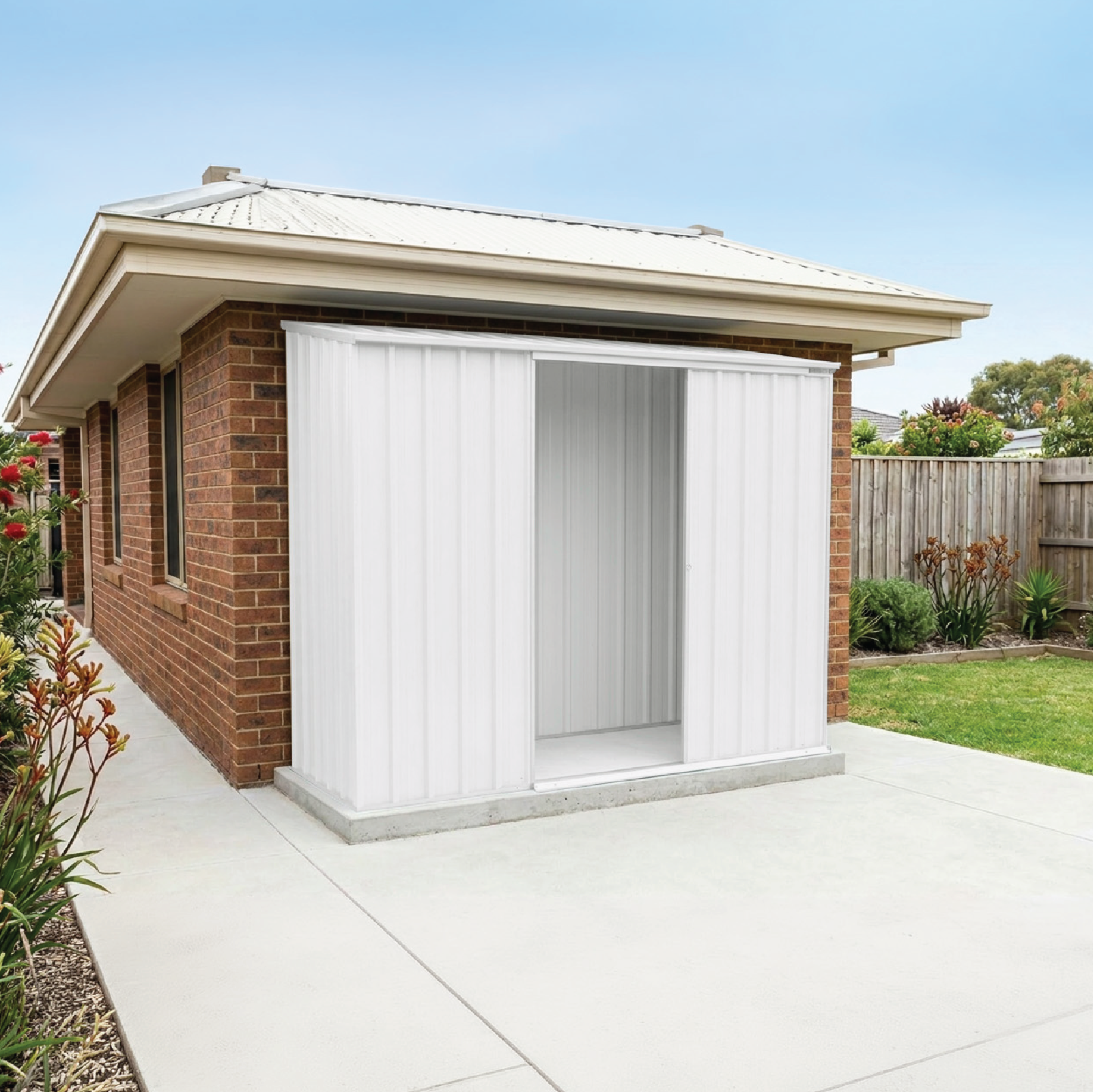 2.26mW x 0.78mD x 1.95mH Garden Shed Ezislider Single Door