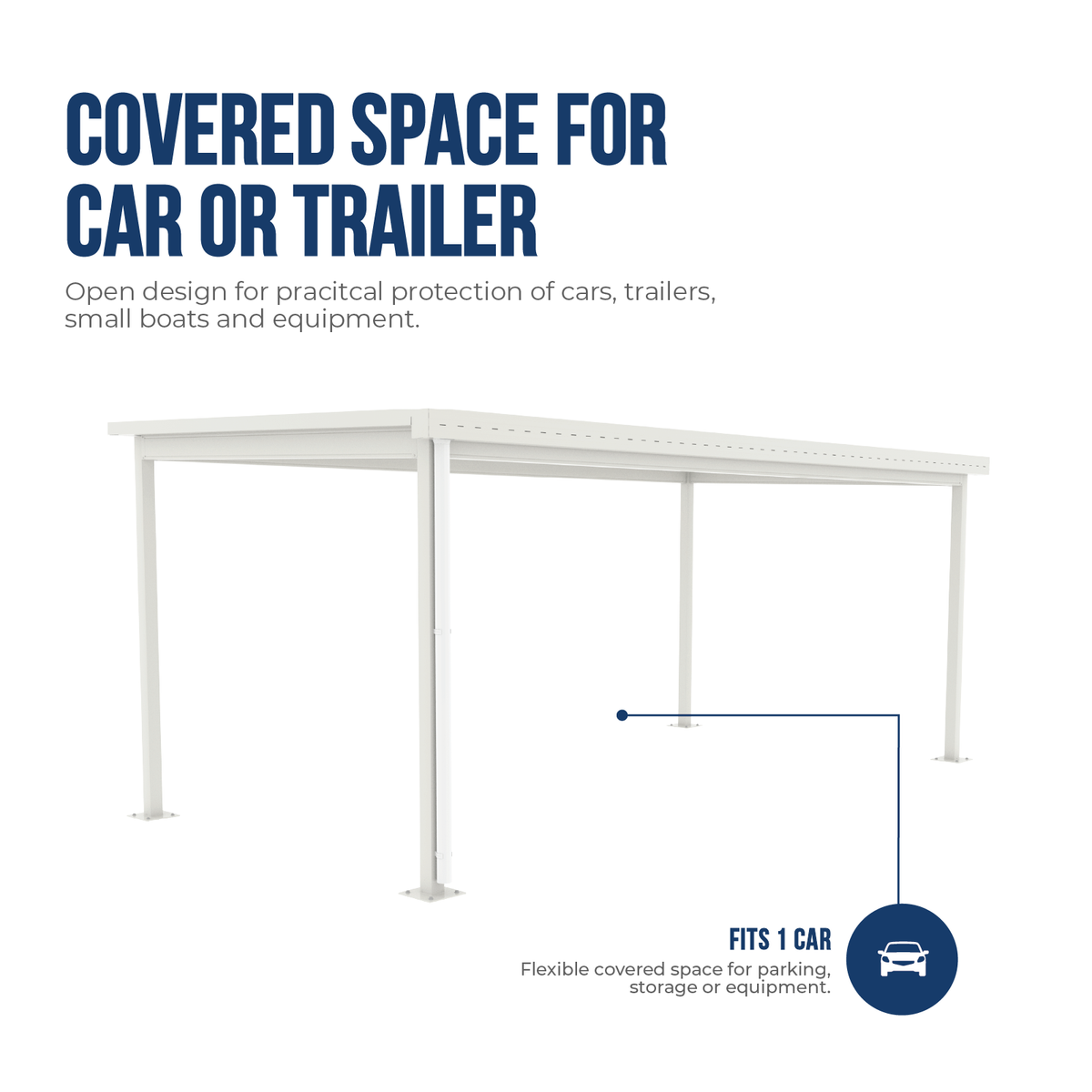 3.11mW x 6.12mD x 2.60mH Insulated Single Skillion Carport