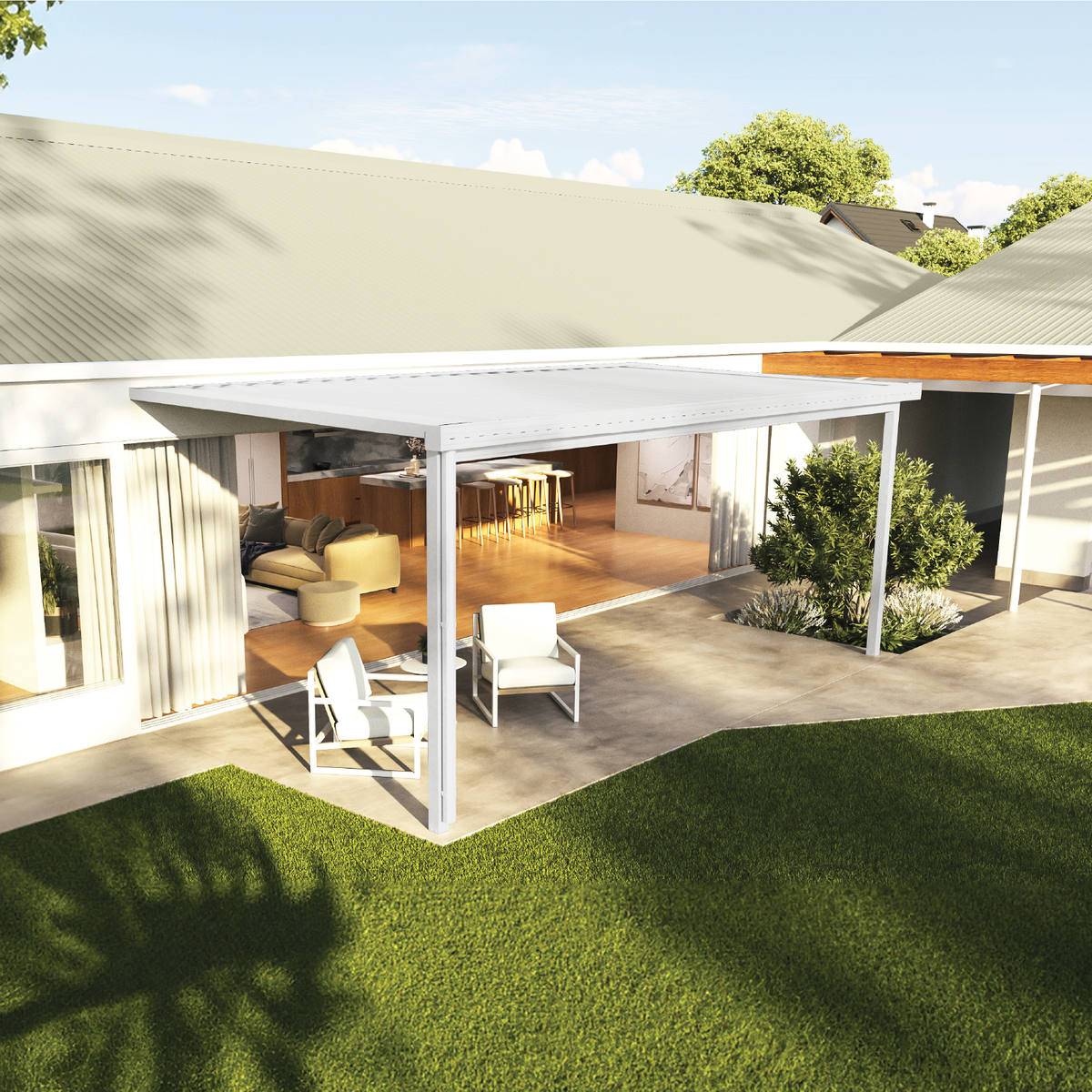 6.00mW x 3.00mD x 2.40mH/3.00mH Insulated Patio Cover