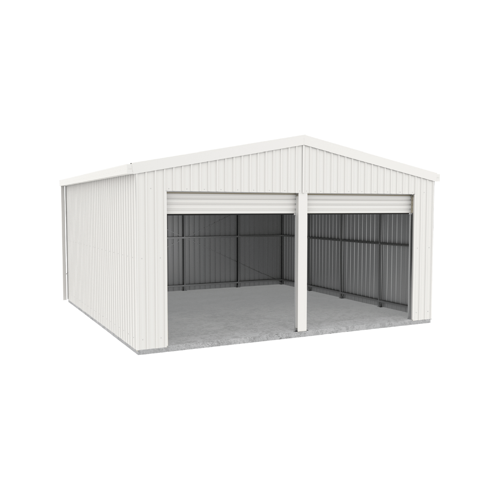 BRISBANE PICKUP - 5.95mW x 5.95mD x 3.40mH Garage Double Roller Door Surfmist