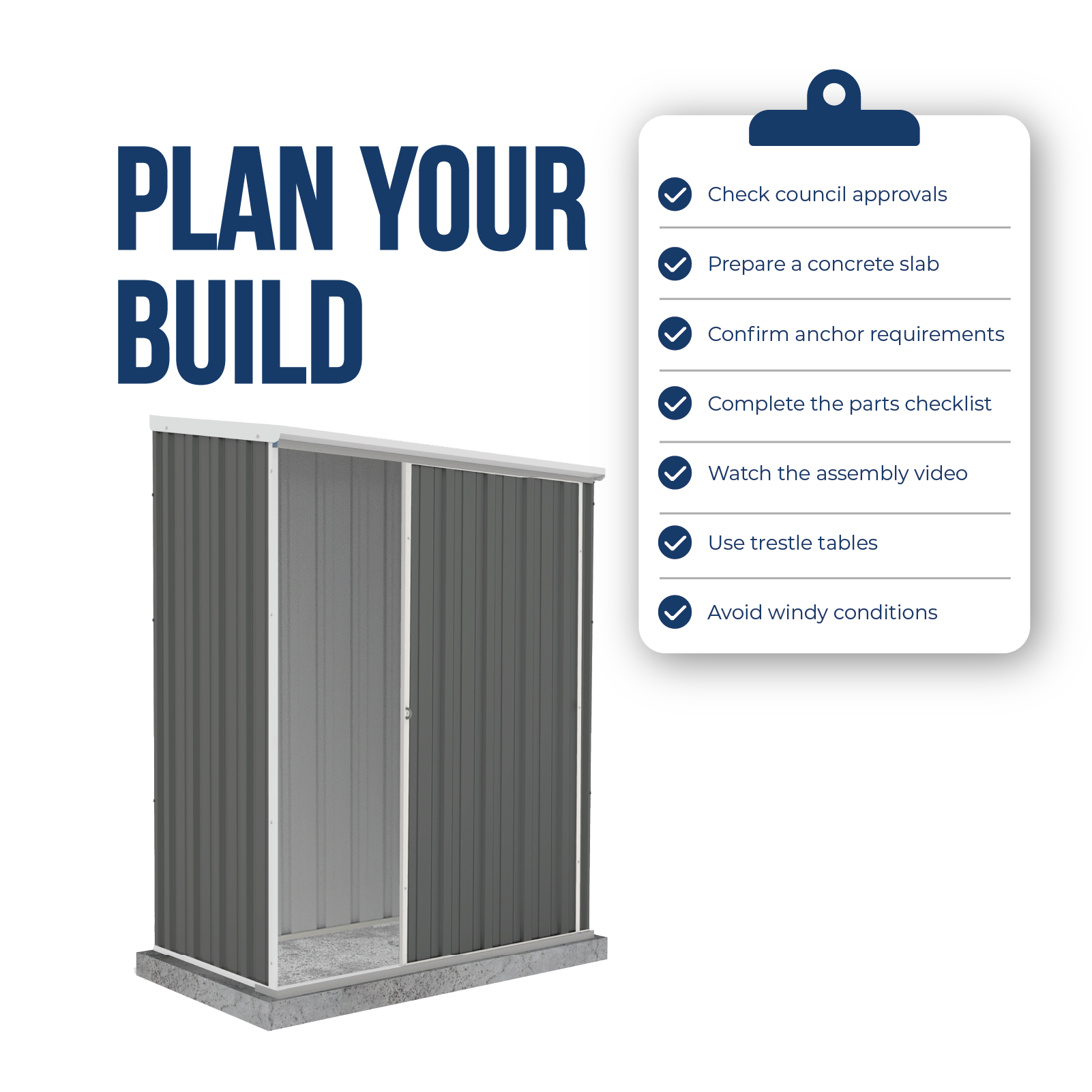 1.52mW x 0.78mD x 1.95mH Garden Shed Ezislider Single Door