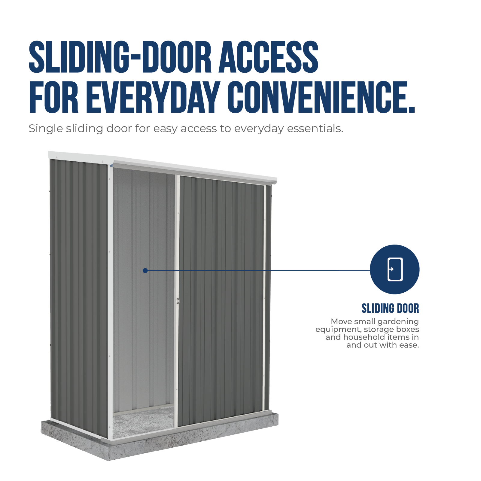 1.52mW x 0.78mD x 1.95mH Garden Shed Ezislider Single Door
