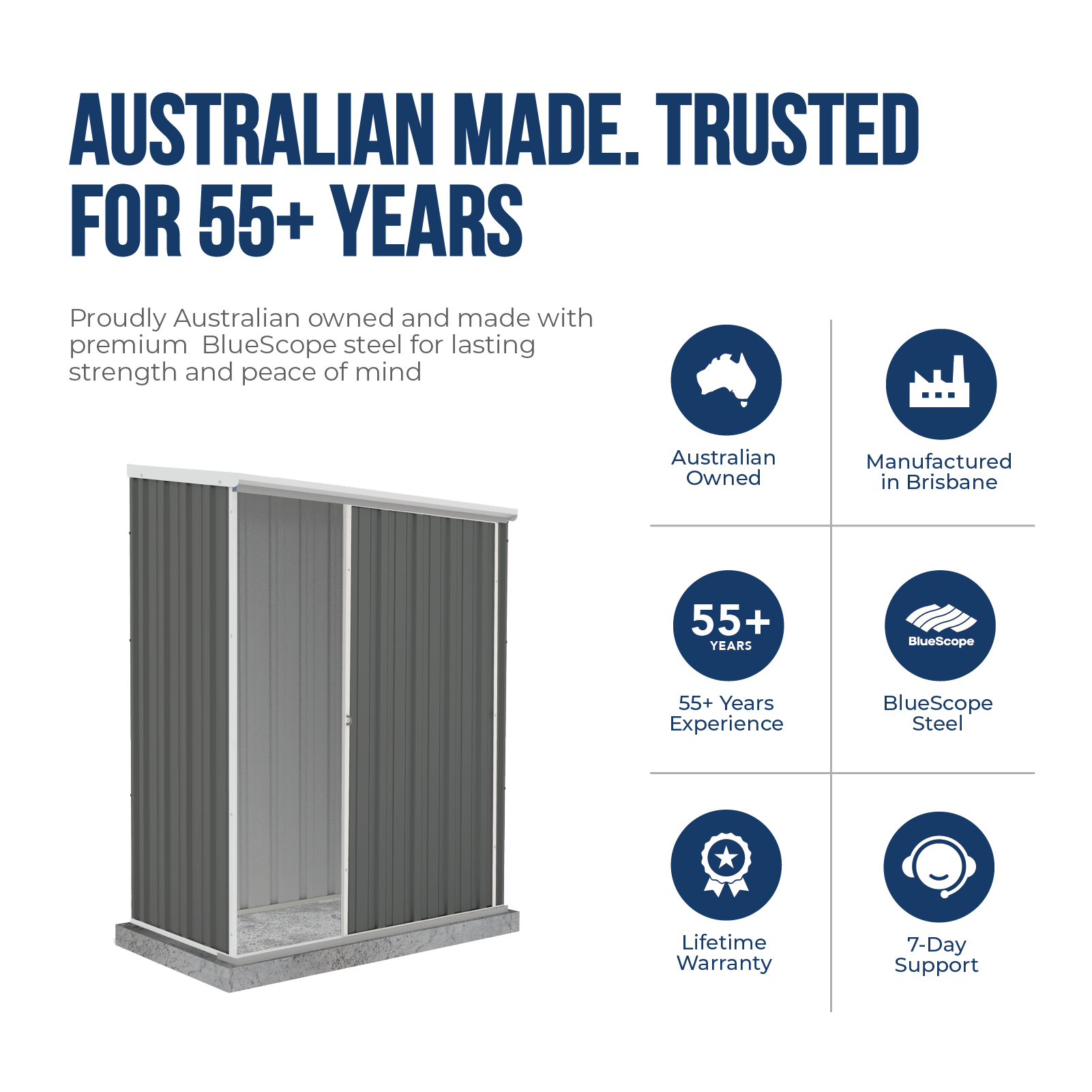 1.52mW x 0.78mD x 1.95mH Garden Shed Ezislider Single Door