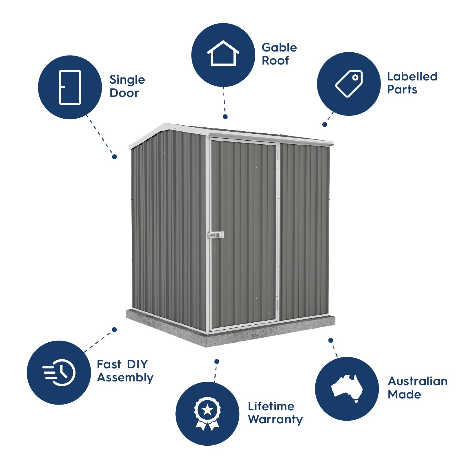 1.52mW x 1.52mD x 1.95mH Garden Shed Premier Single Door