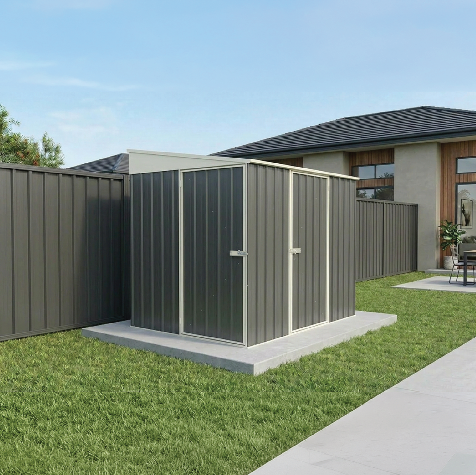 1.52mW x 2.26mD x 2.06mH Garden Shed Narrow Two Door