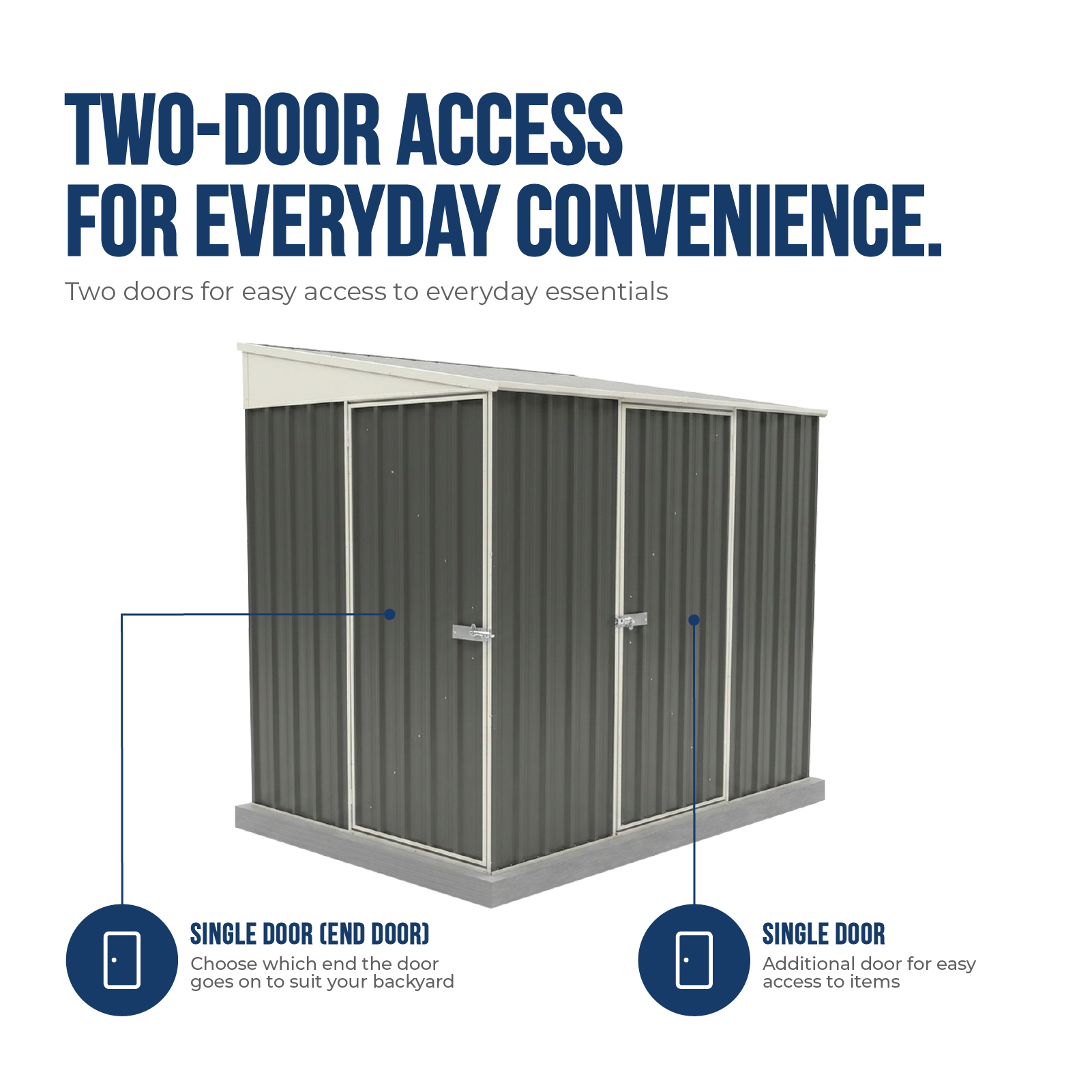 1.52mW x 2.26mD x 2.06mH Garden Shed Narrow Two Door