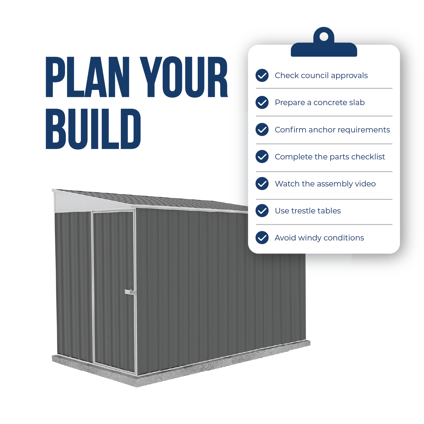 1.52mW x 3.00mD x 2.06mH Garden Shed Narrow Single Door