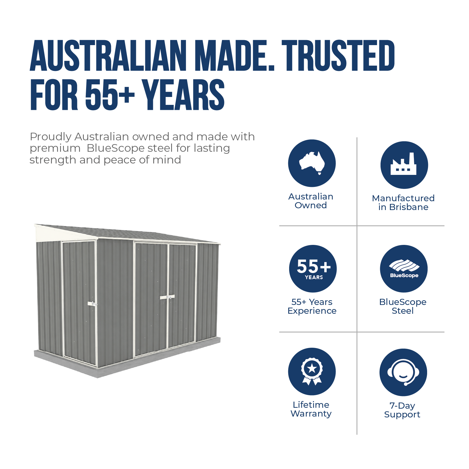 1.52mW x 3.00mD x 2.06mH Garden Shed Narrow Three Door