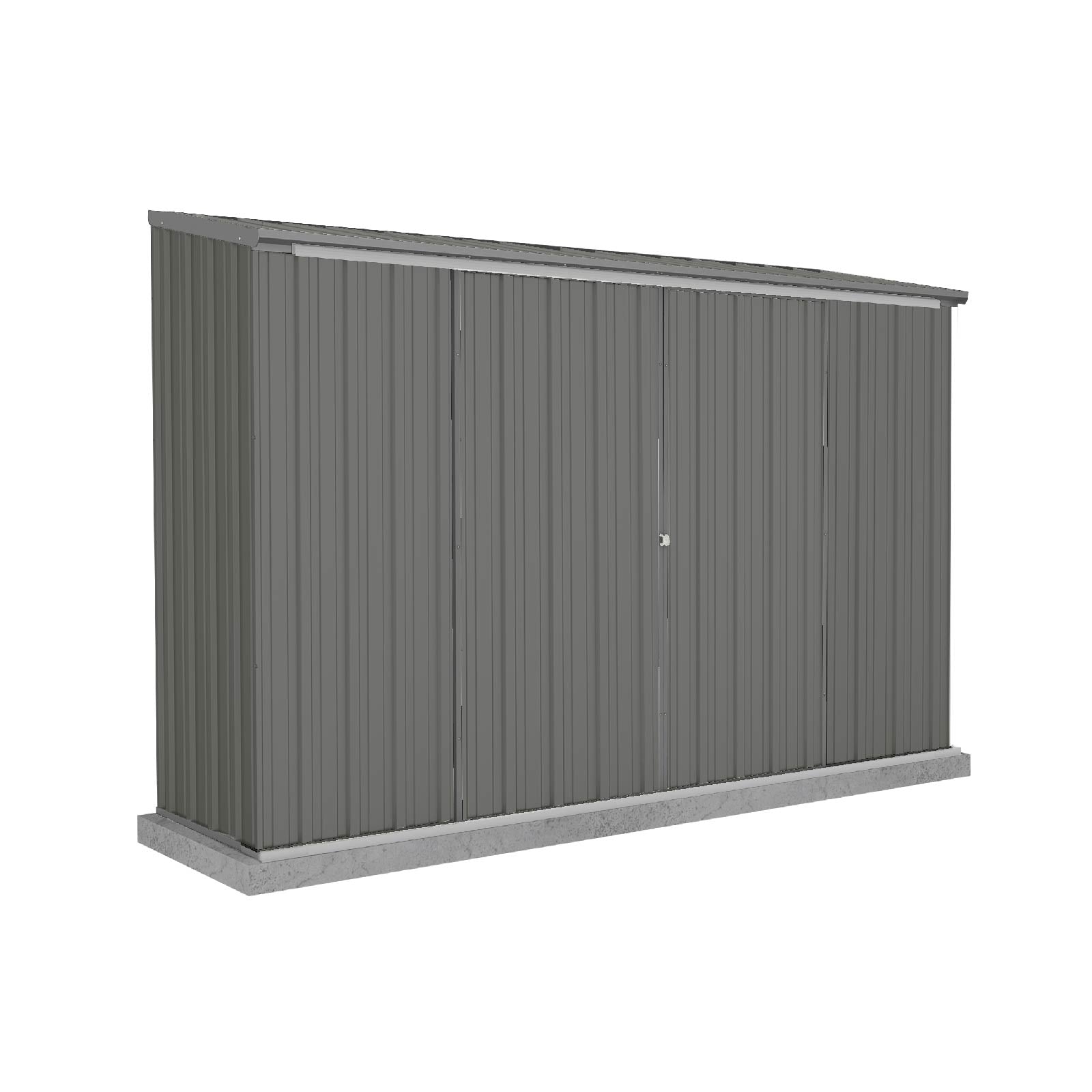Outlet - 3.00mW x 0.78mD x 1.95mH Garden Shed Ezislider Double Sliding Door Woodland Grey with WG Channel