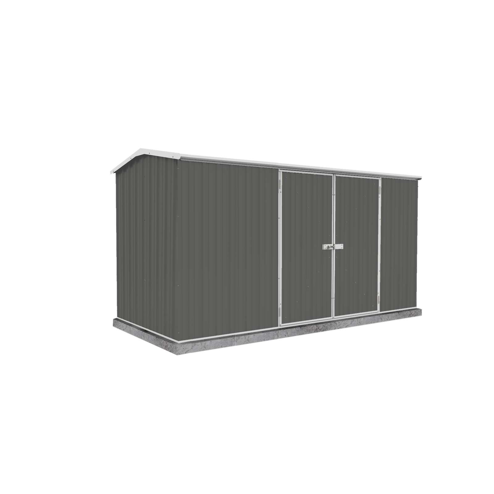 Outlet - 3.74mW x 1.52mD x 1.95mH Garden Shed Premier - Double Door Woodland Grey