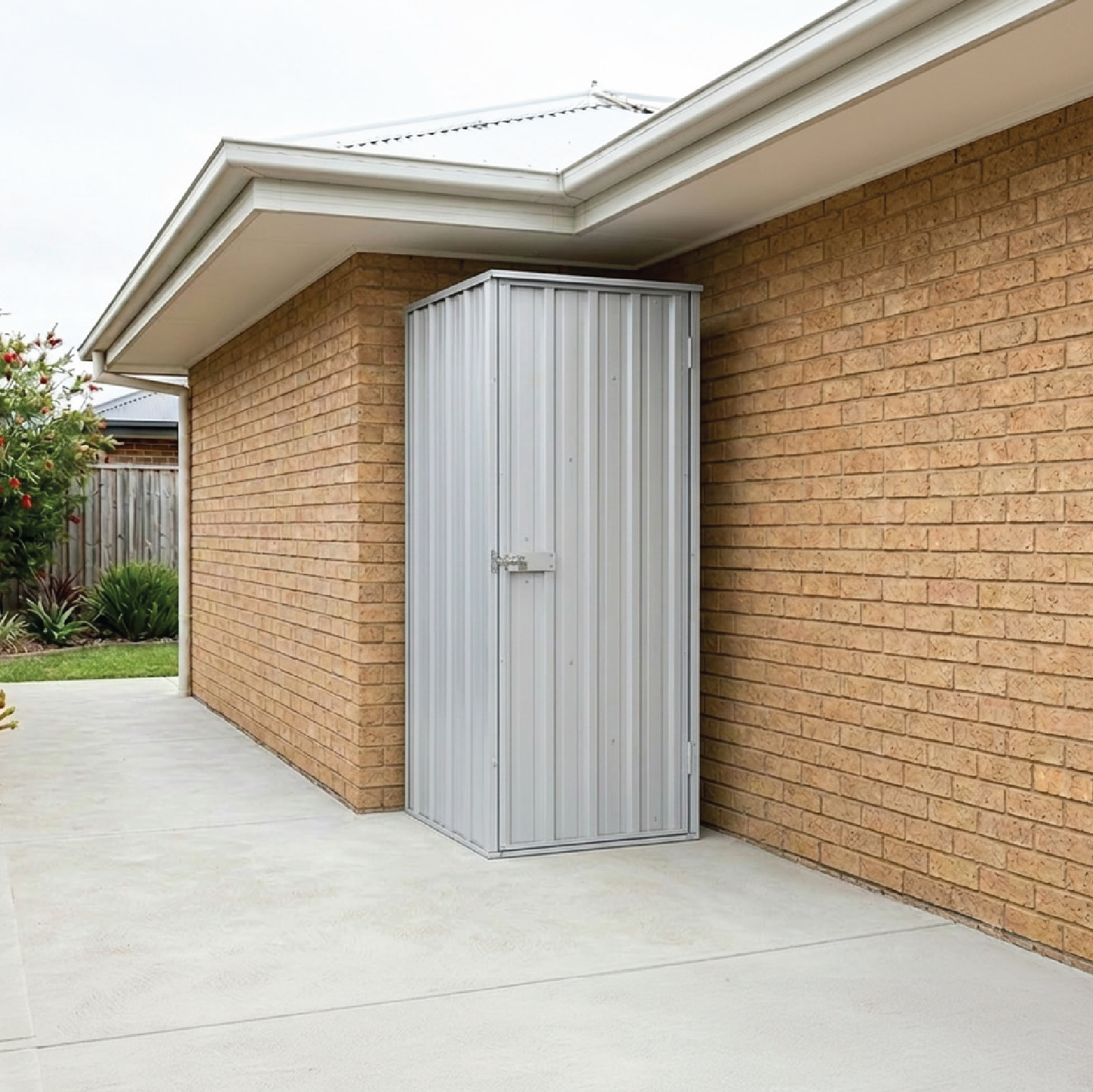 0.78mW x 0.78mD x 1.80mH Garden Shed Basic Single Door Zincalume