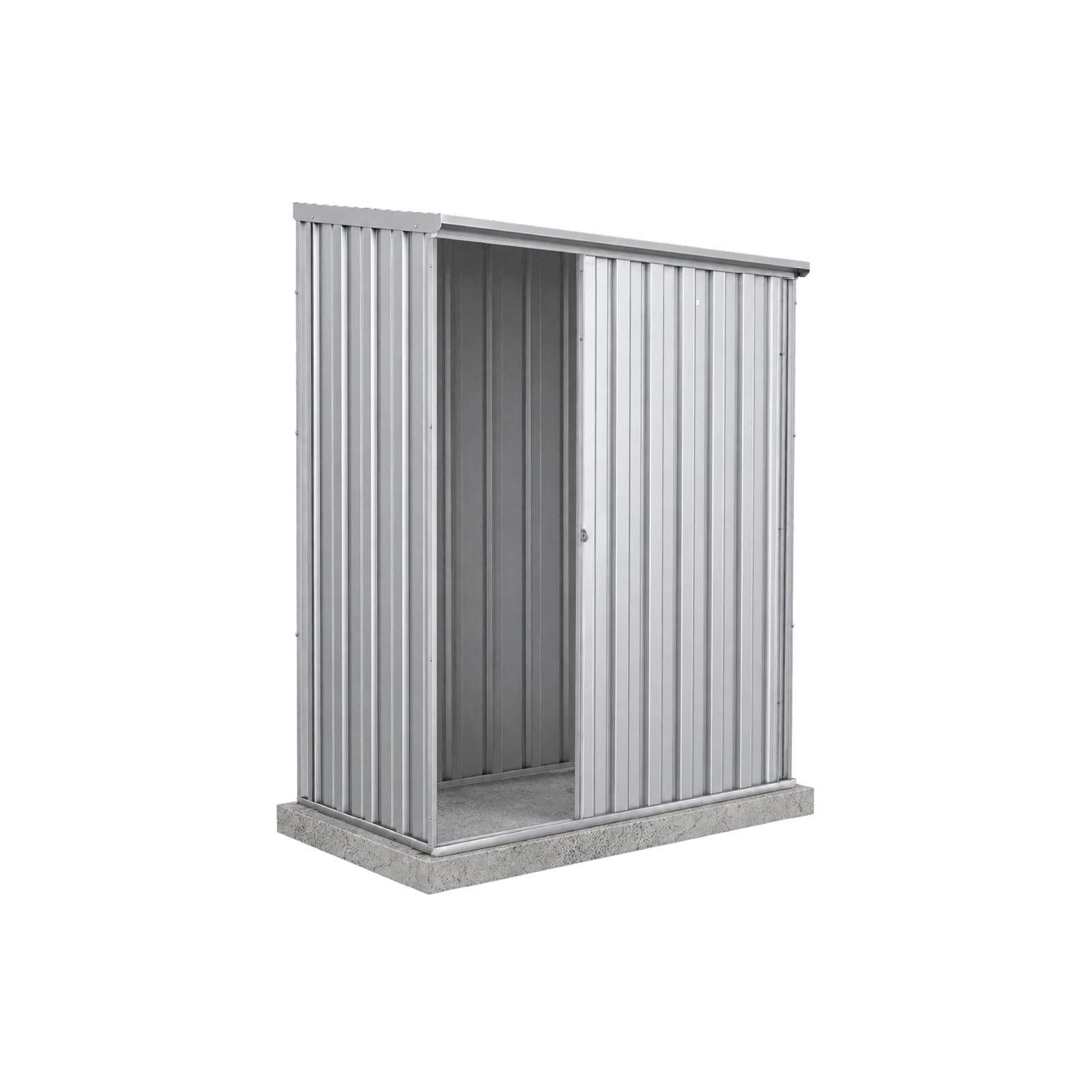 1.52mW x 0.78mD x 1.95mH Garden Shed Ezislider Single Door Zincalume