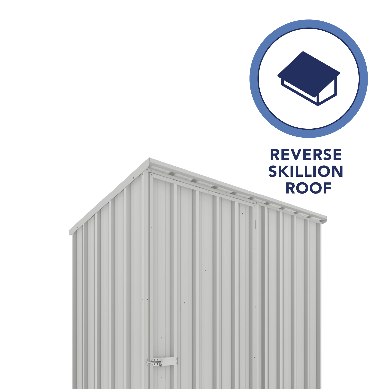 1.52mW x 0.78mD x 1.80mH Garden Shed Reverse Skillion Single Door Zincalume