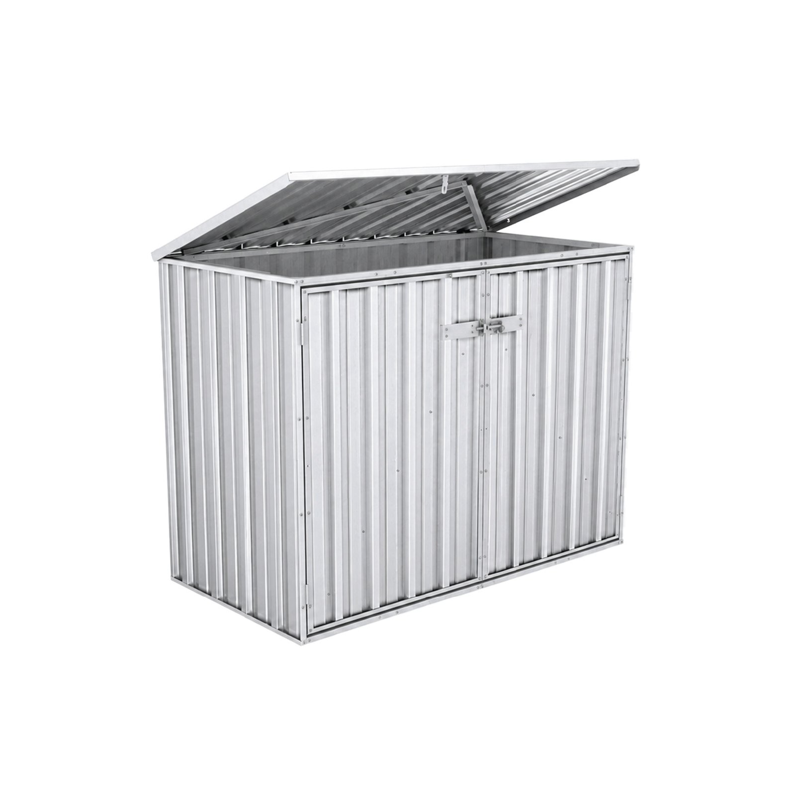 1.52mW x  0.78mD x 1.15mH Bin Cover Double Door Zincalume with Anchors