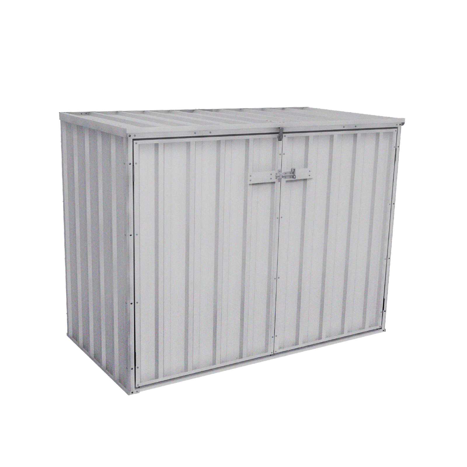 1.52mW x  0.78mD x 1.15mH Bin Cover Double Door Zincalume
