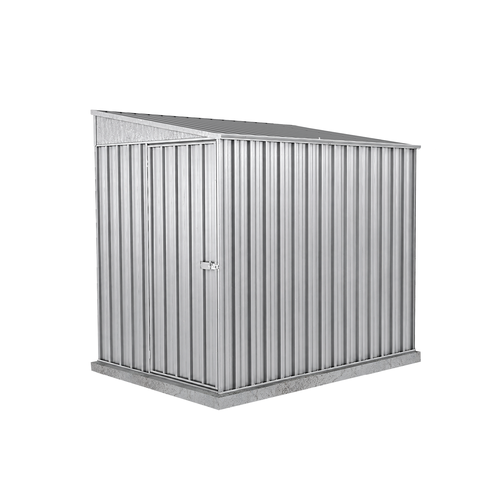 1.52mW x 2.26mD x 2.06mH Garden Shed Narrow Single Door Zincalume