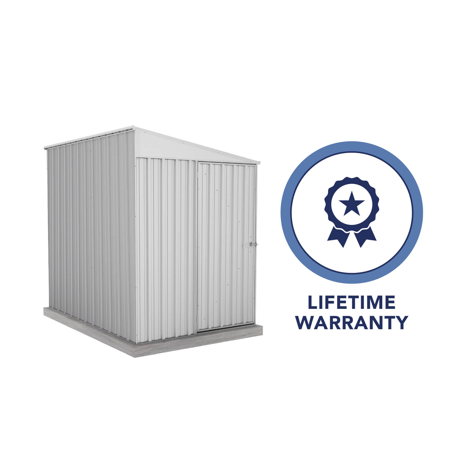 1.52mW x 2.26mD x 2.06mH Garden Shed Narrow Single Door Zincalume