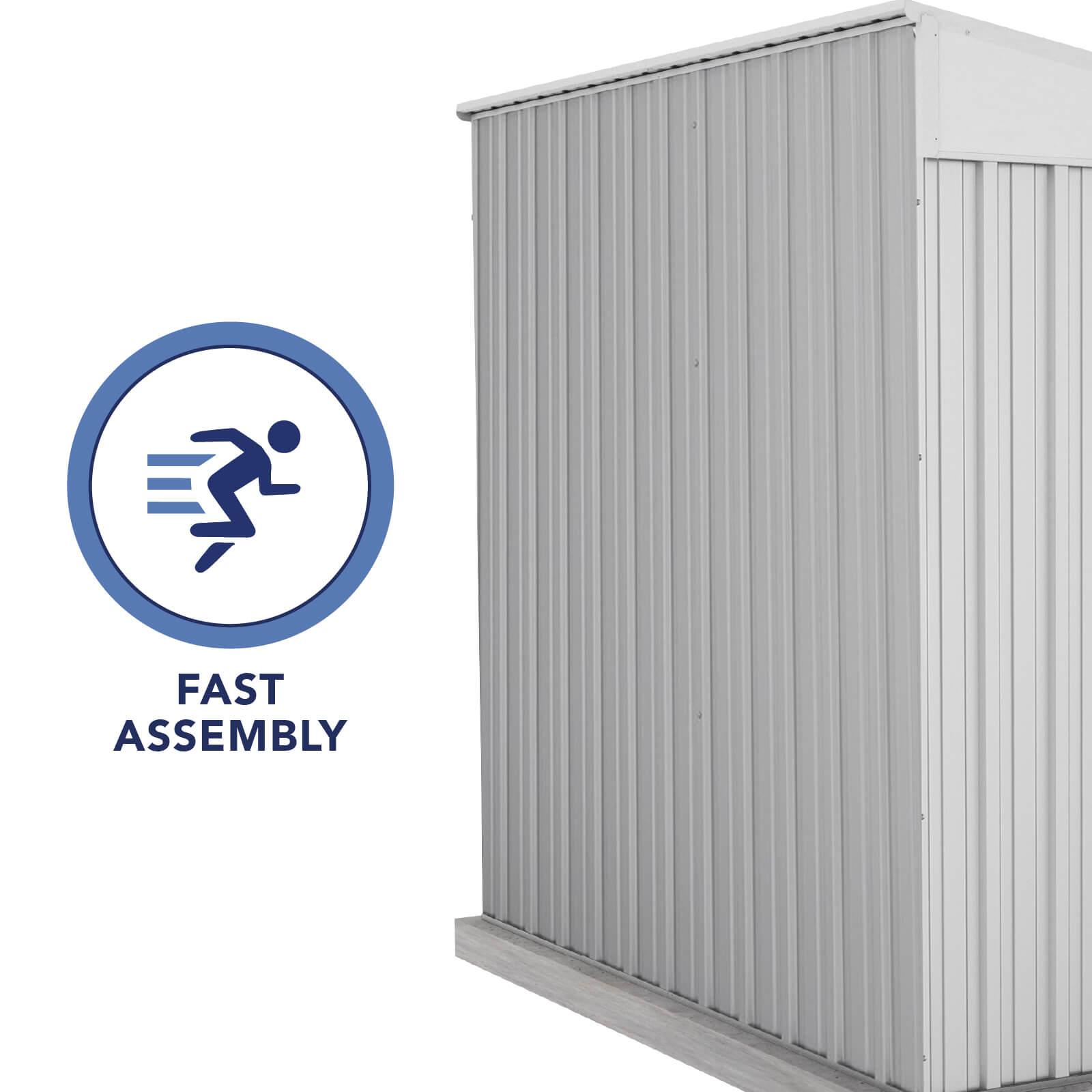1.52mW x 2.26mD x 2.06mH Garden Shed Narrow Single Door Zincalume