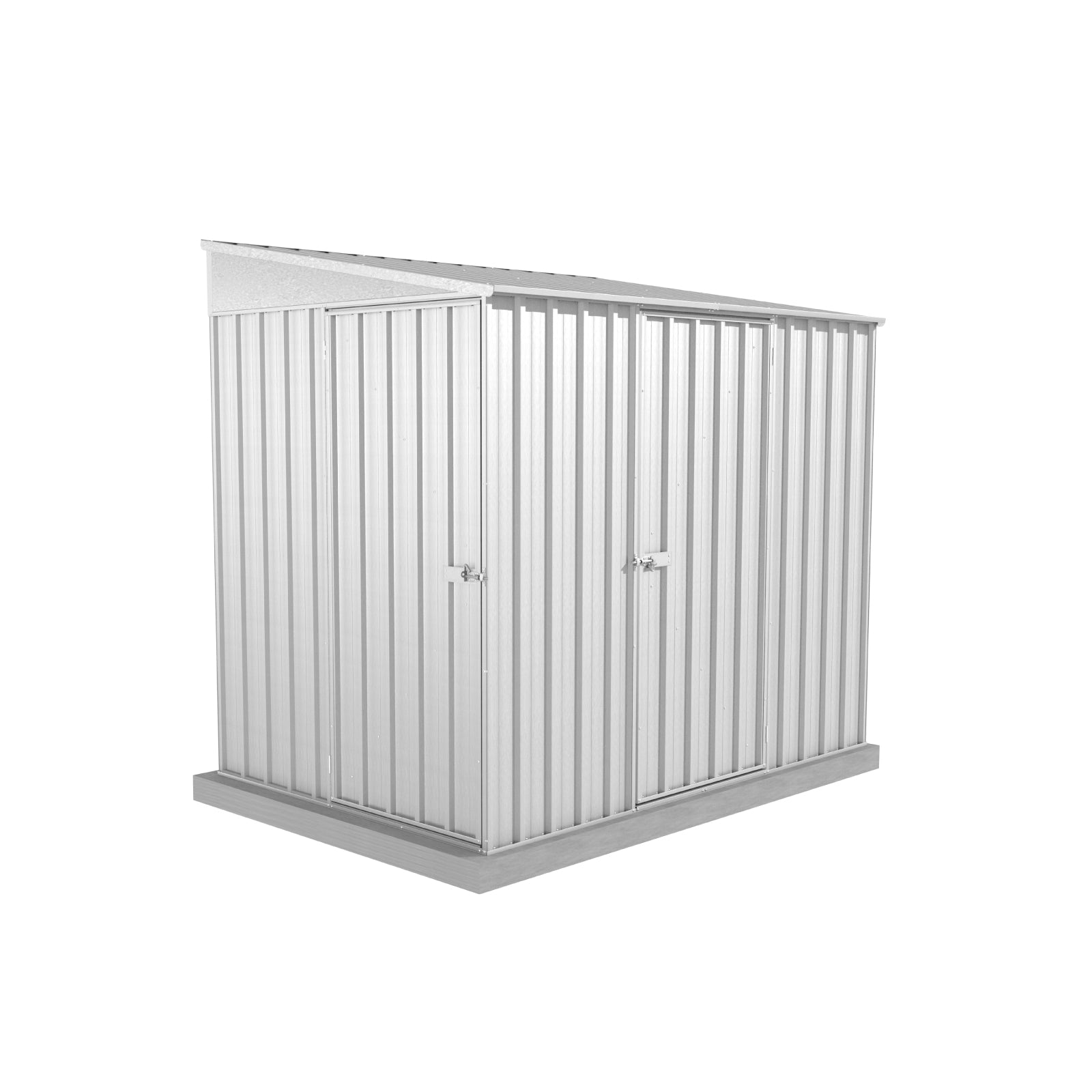 1.52mW x 2.26mD x 2.06mH Garden Shed Narrow Two Door Zincalume