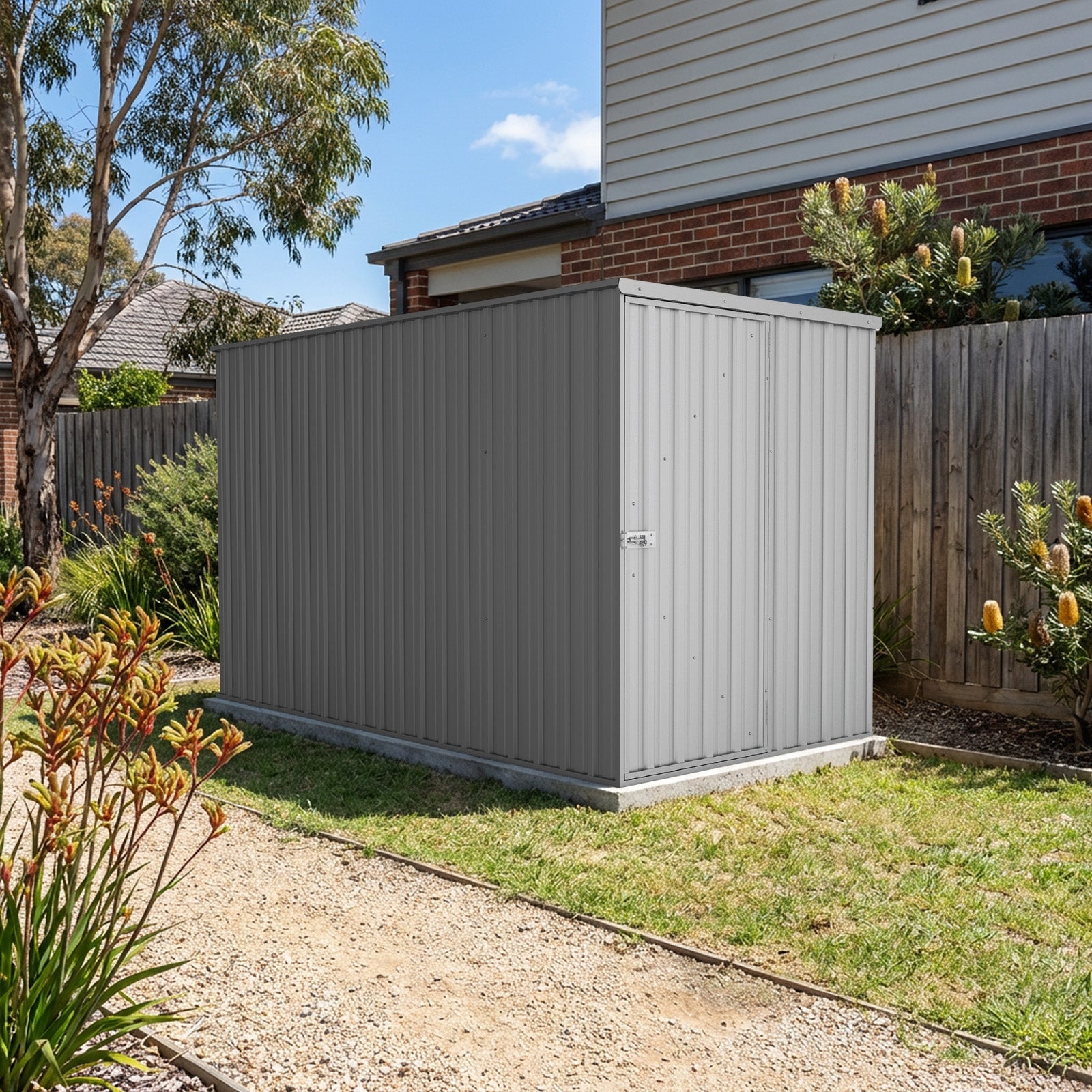 1.52mW x 3.00mD x 1.80mH Garden Shed Basic Single Door Zincalume