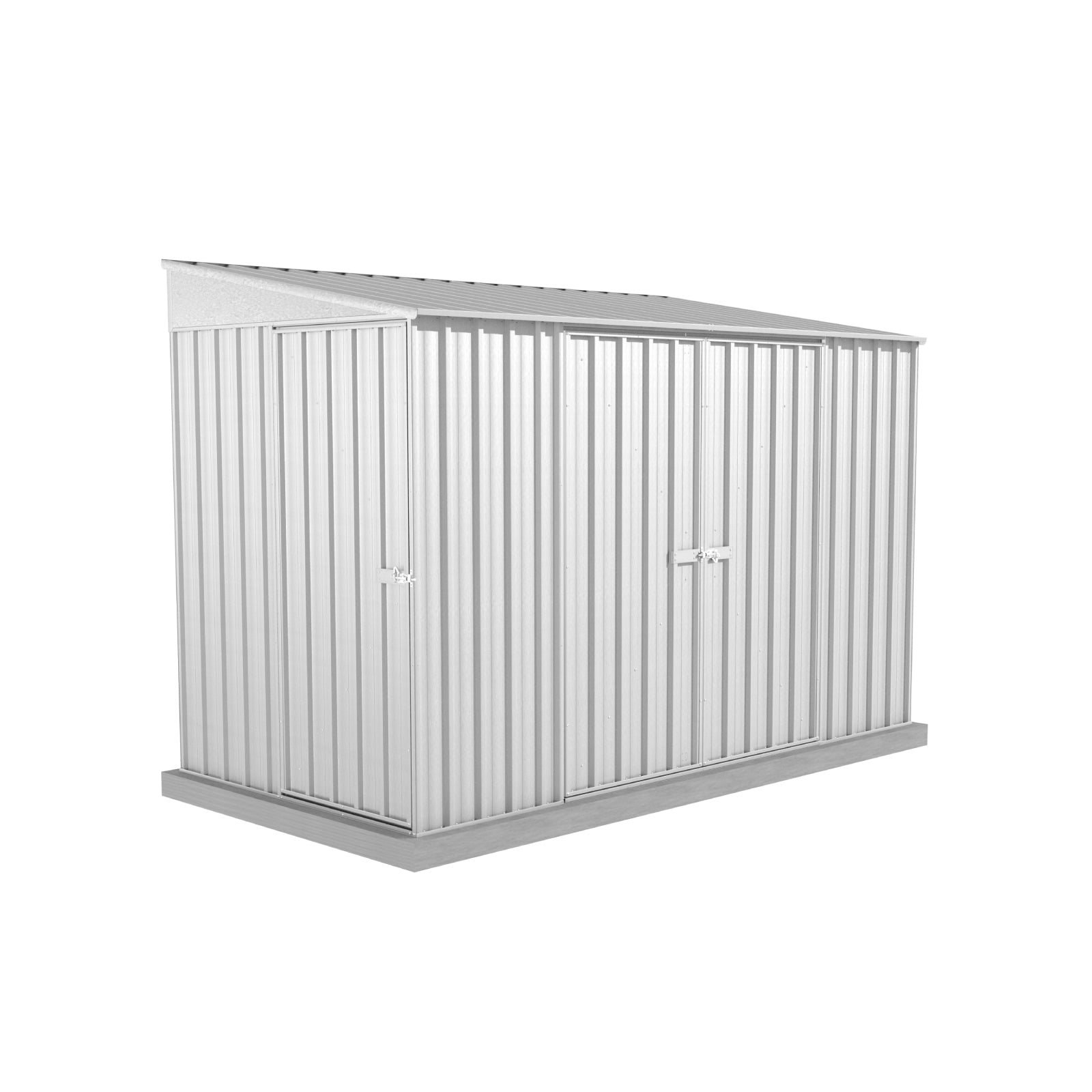 1.52mW x 3.00mD x 2.06mH Garden Shed Narrow Three Door Zincalume