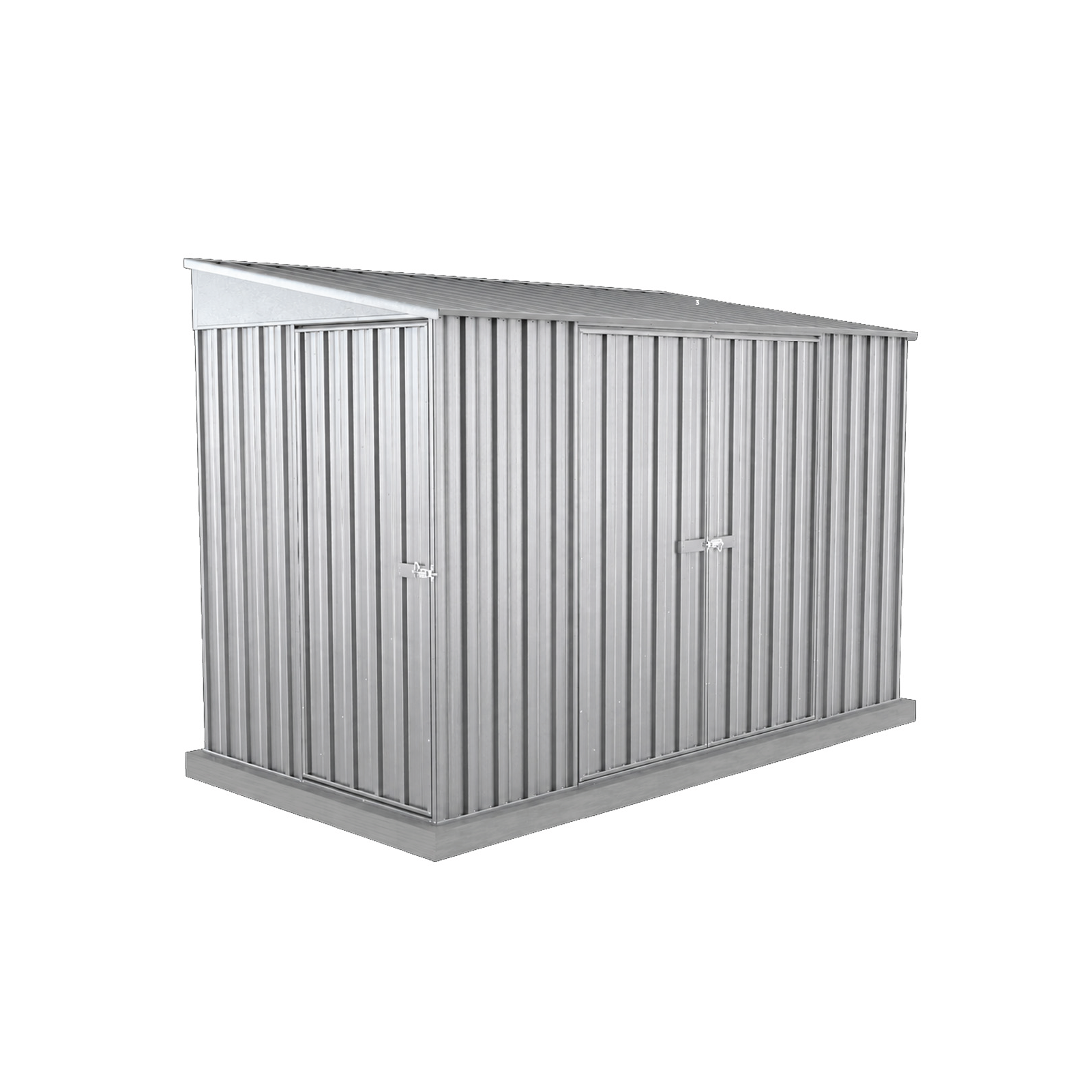 1.52mW x 3.00mD x 2.06mH Garden Shed Narrow Three Door Zincalume