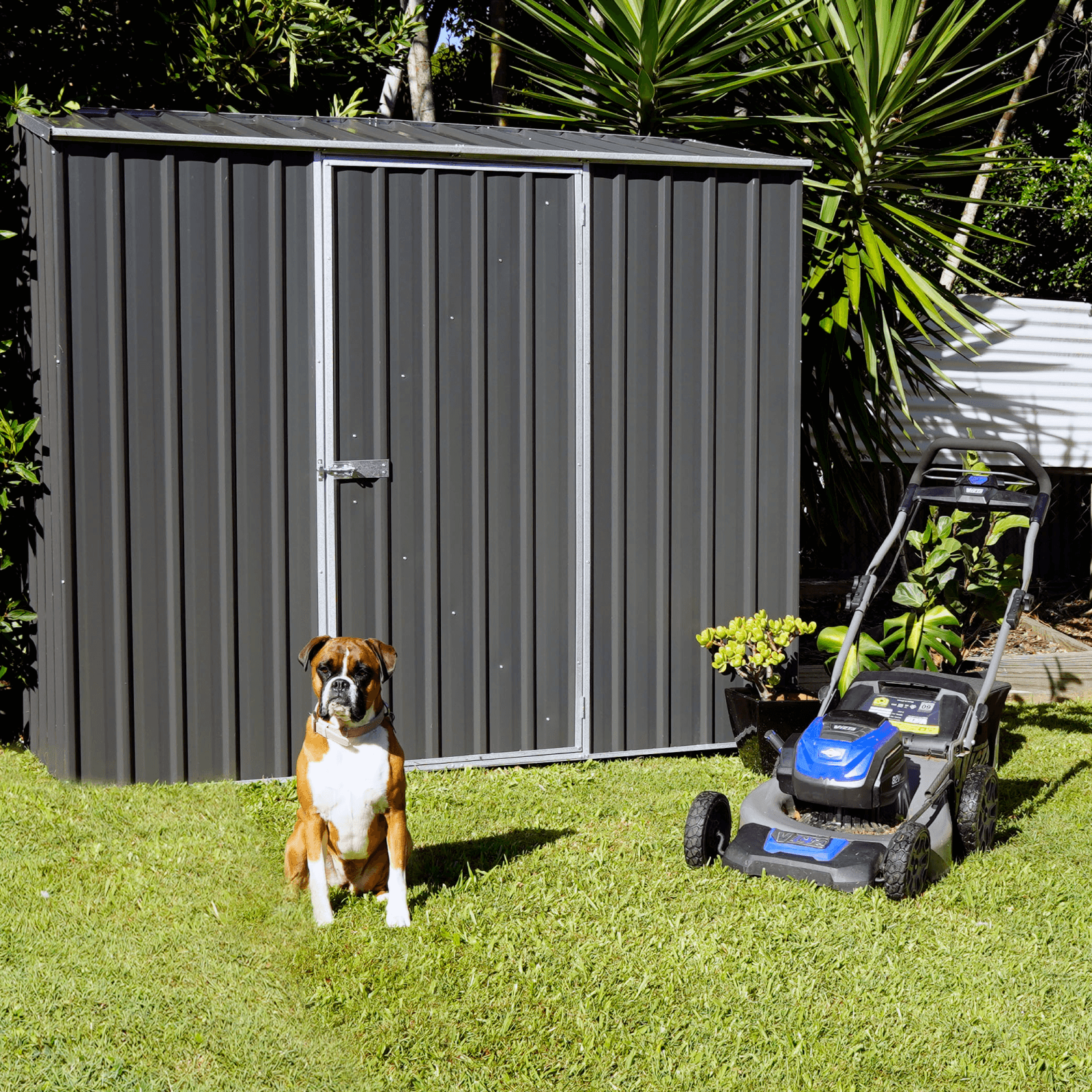 2.26mW x 0.78mD x 1.95mH Garden Shed Space Saver Single Door Zincalume