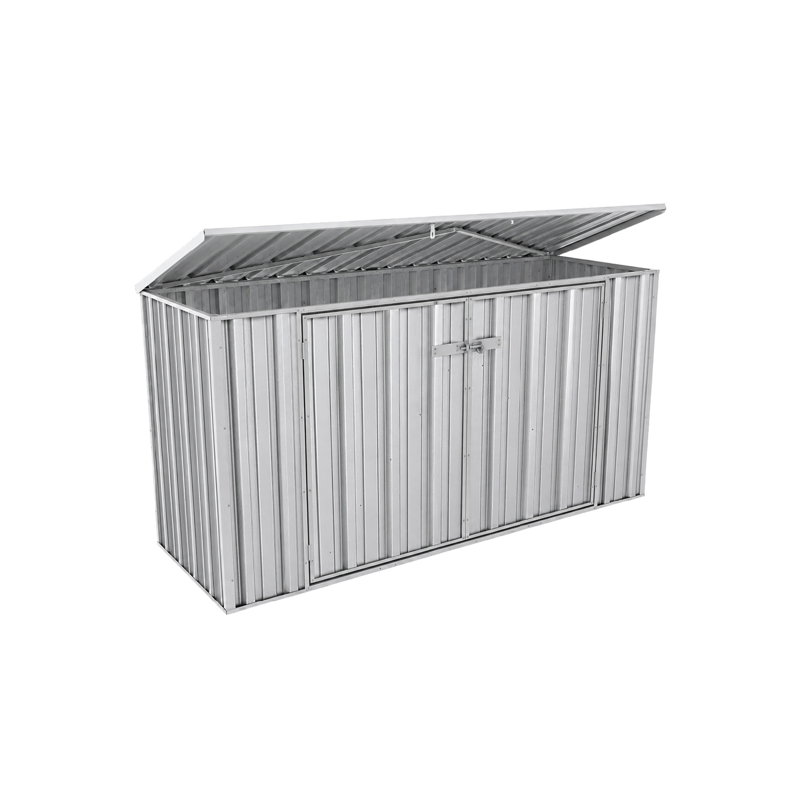 2.26mW x 0.78mD x 1.15mH Bin Cover Double Door Zincalume