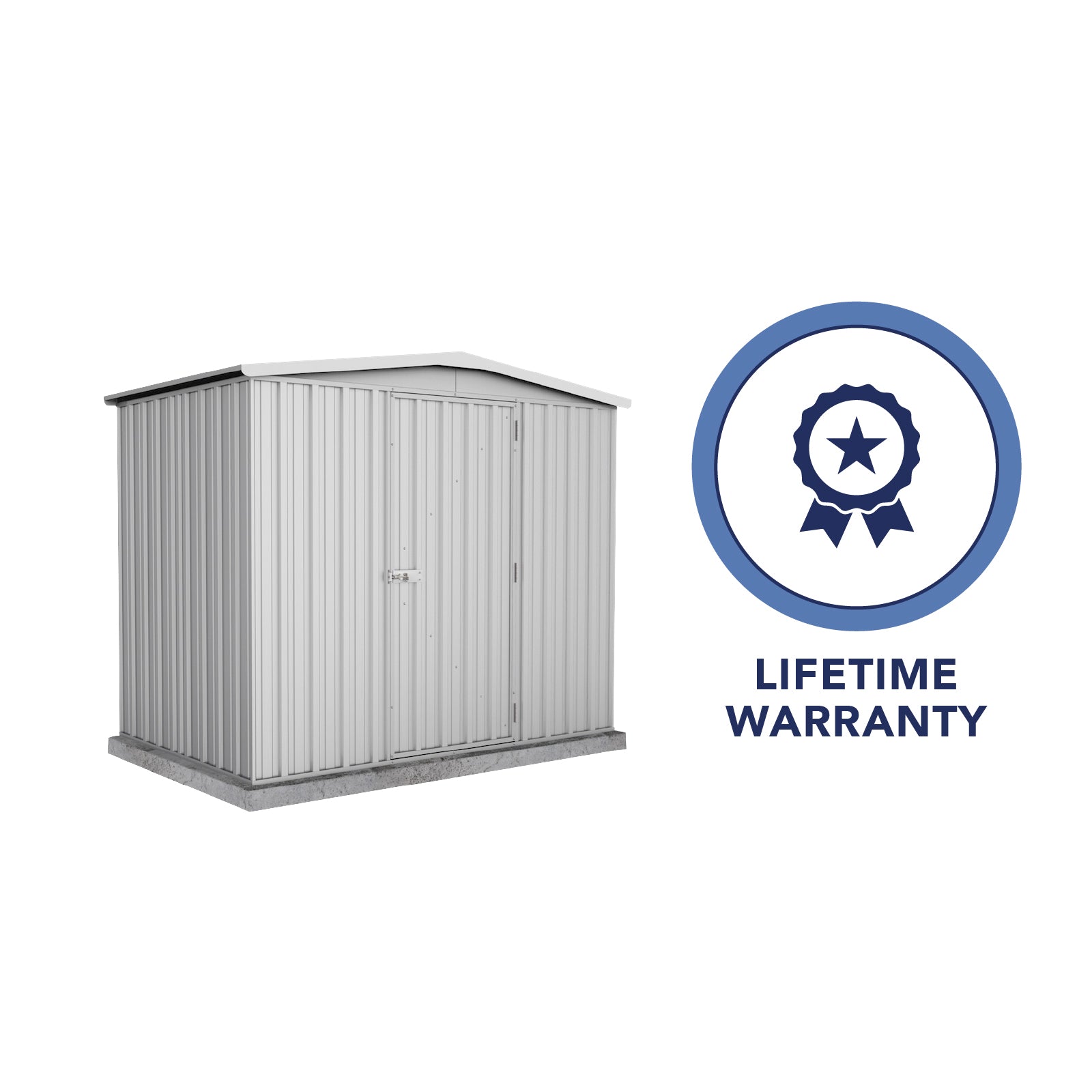 2.26mW x 1.44mD x 2.00mH Garden Shed Regent Single Door Zincalume