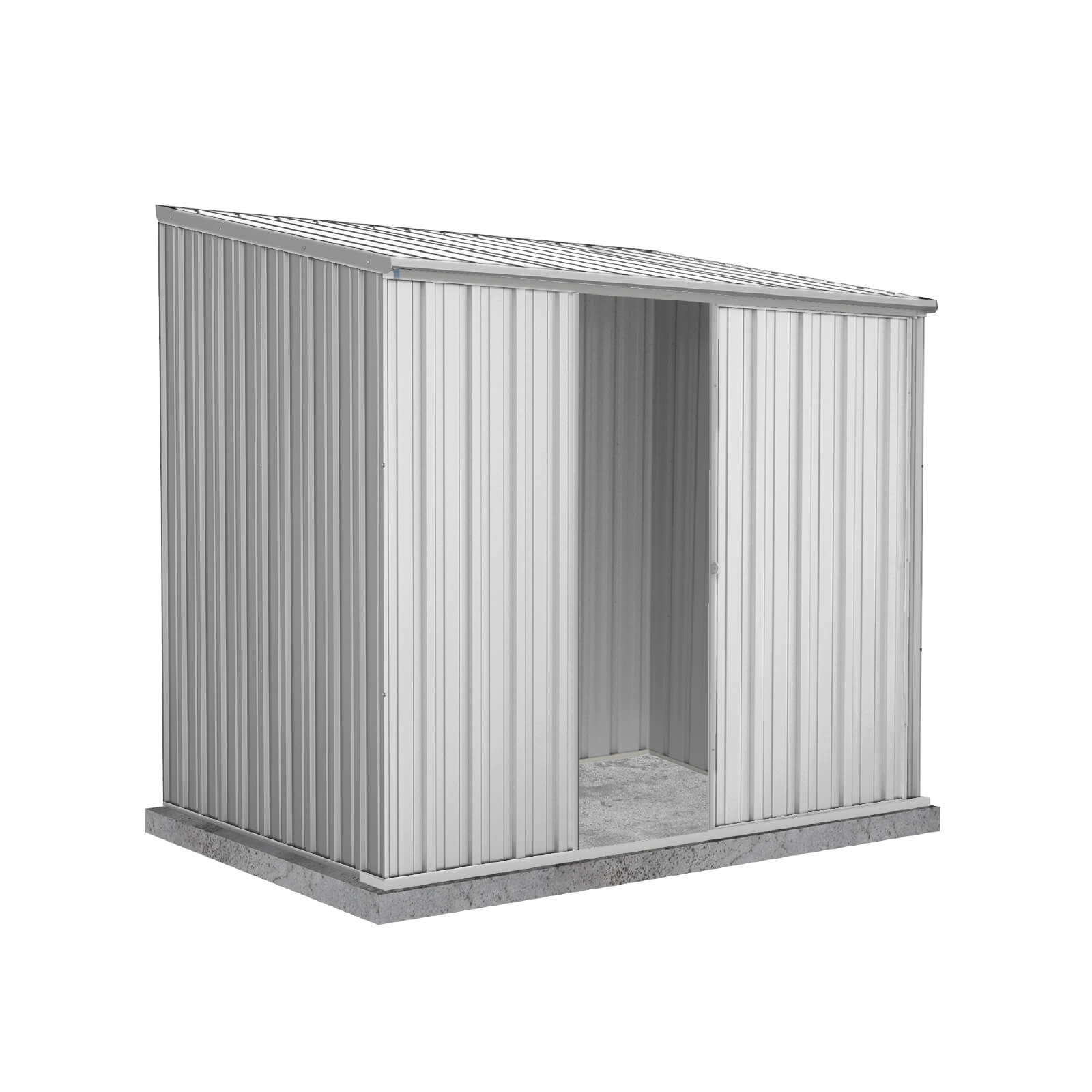 2.26mW x 1.52mD x 2.08mH Garden Shed Ezislider Single Door Zincalume