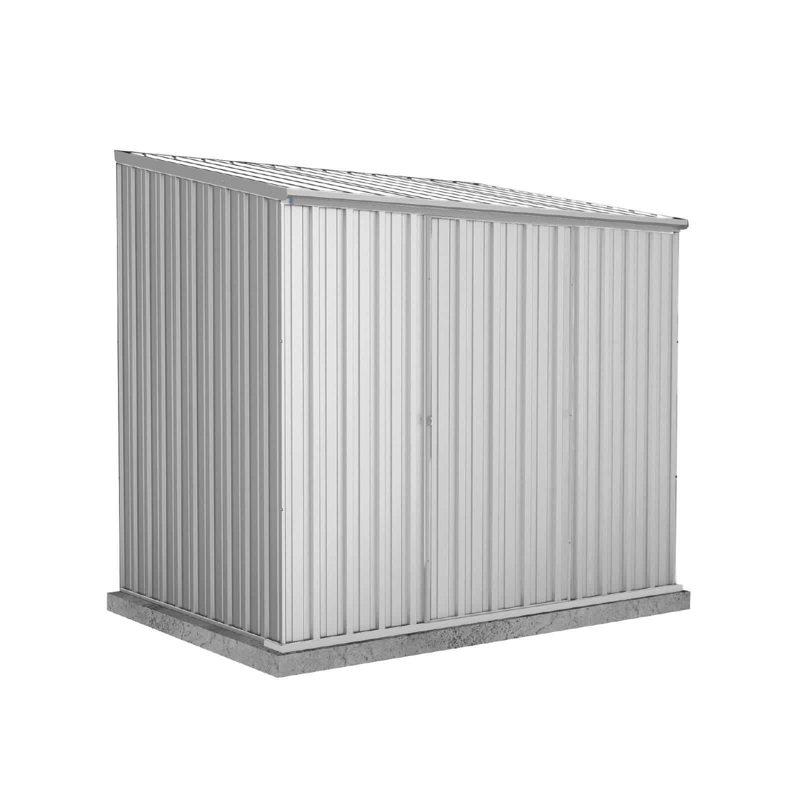 2.26mW x 1.52mD x 2.08mH Garden Shed Ezislider Single Door Zincalume
